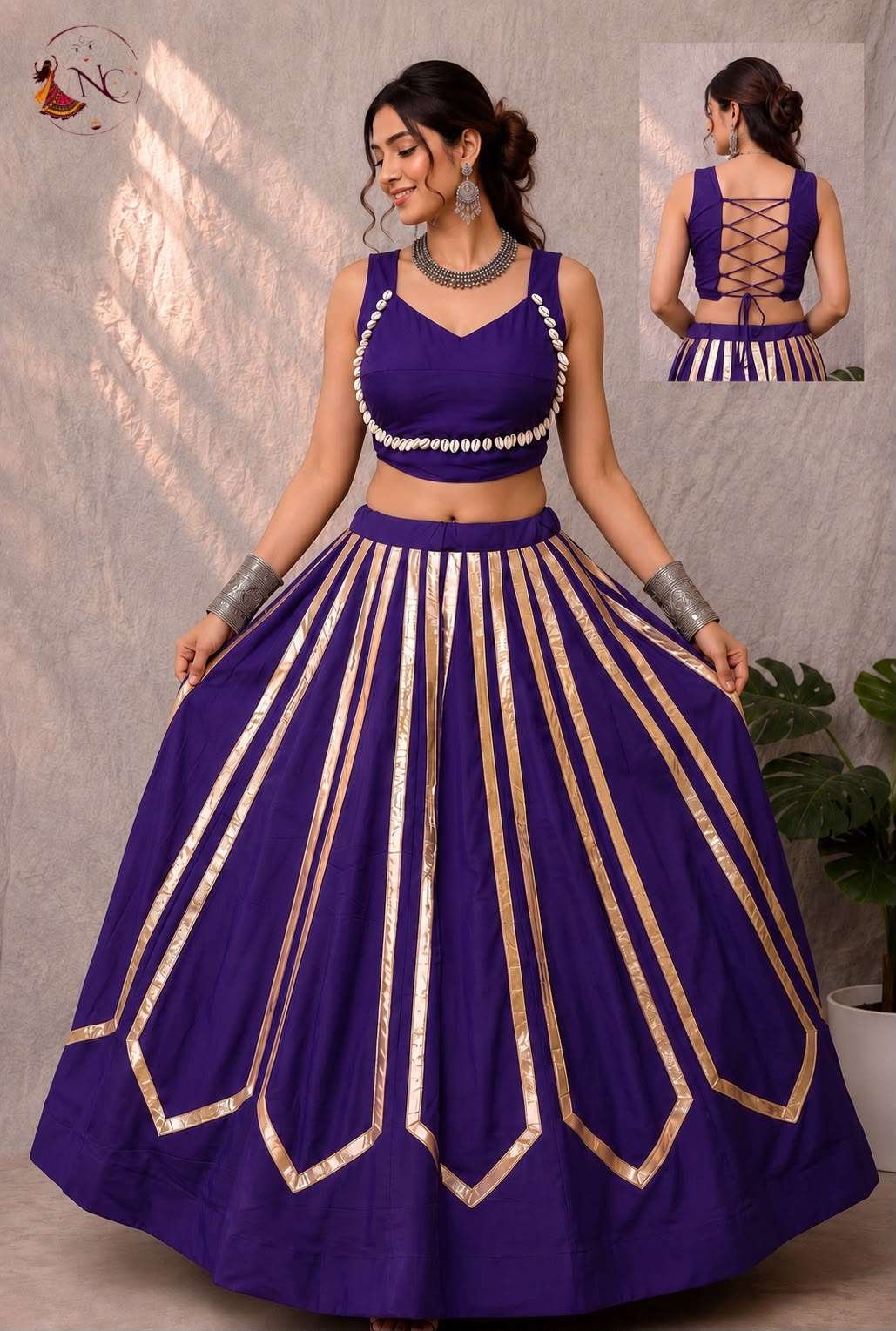 INLI JHANKAR RAYON GOLD FOIL STRIPE DESIGNER FUNCTION WEAR LADIES LEHENGA CHOLI COLLECTION