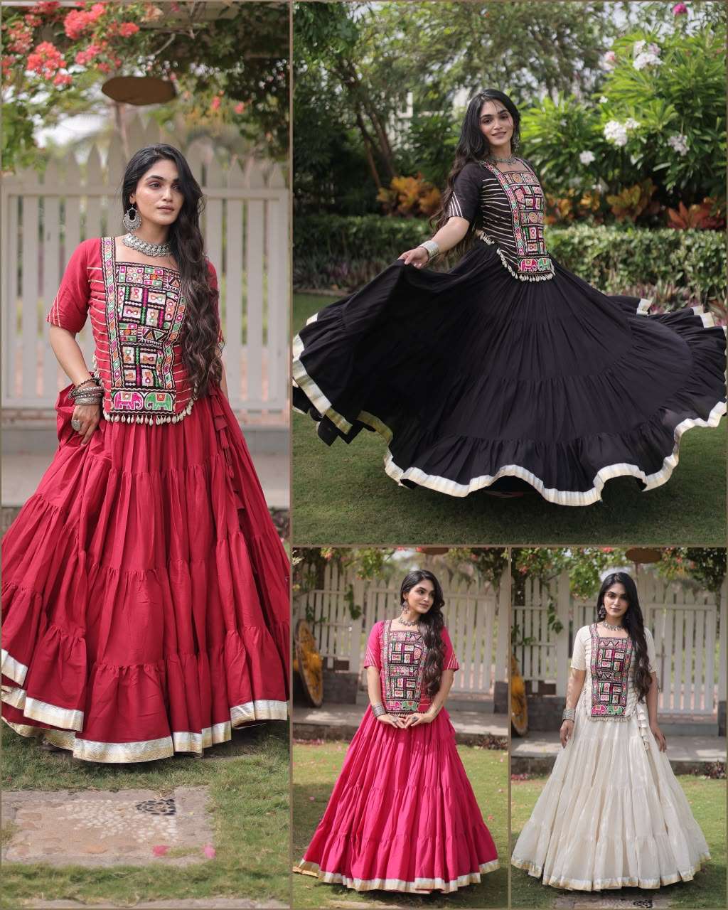 KA 5078 COTTON DESIGNER WORK NAVRATRI WEAR LEHENGA CHOLI COLLECTION