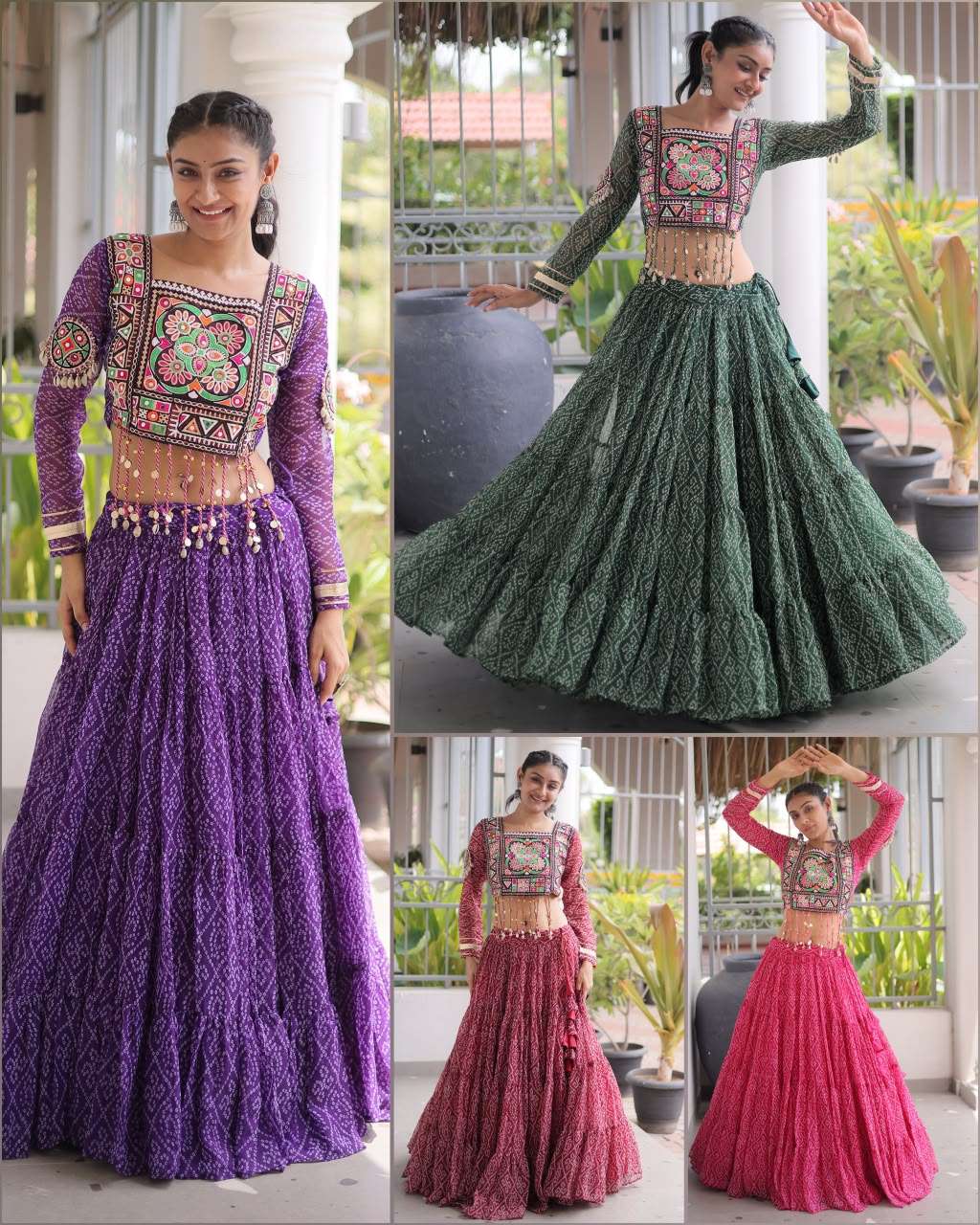 KA 5080 BANDHANI PRINT GEORGETTE NAVRATRI WEAR LEHENGA CHOLI COLLECTION