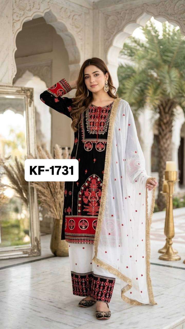 KF 1731 SILK EMBROIDERY DESIGNER WORK FESTIVE WEAR READY MADE SUIT