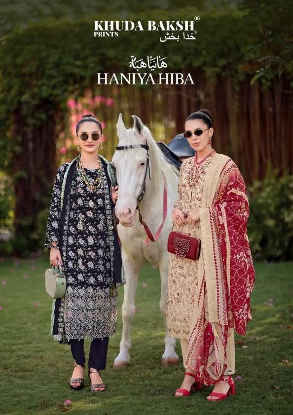 KHUDHA BAKSH PRINTS HANIYA HIBA VOL 1 LAWN COTTON DIGITAL PRINT WITH FANCY WORK SUIT
