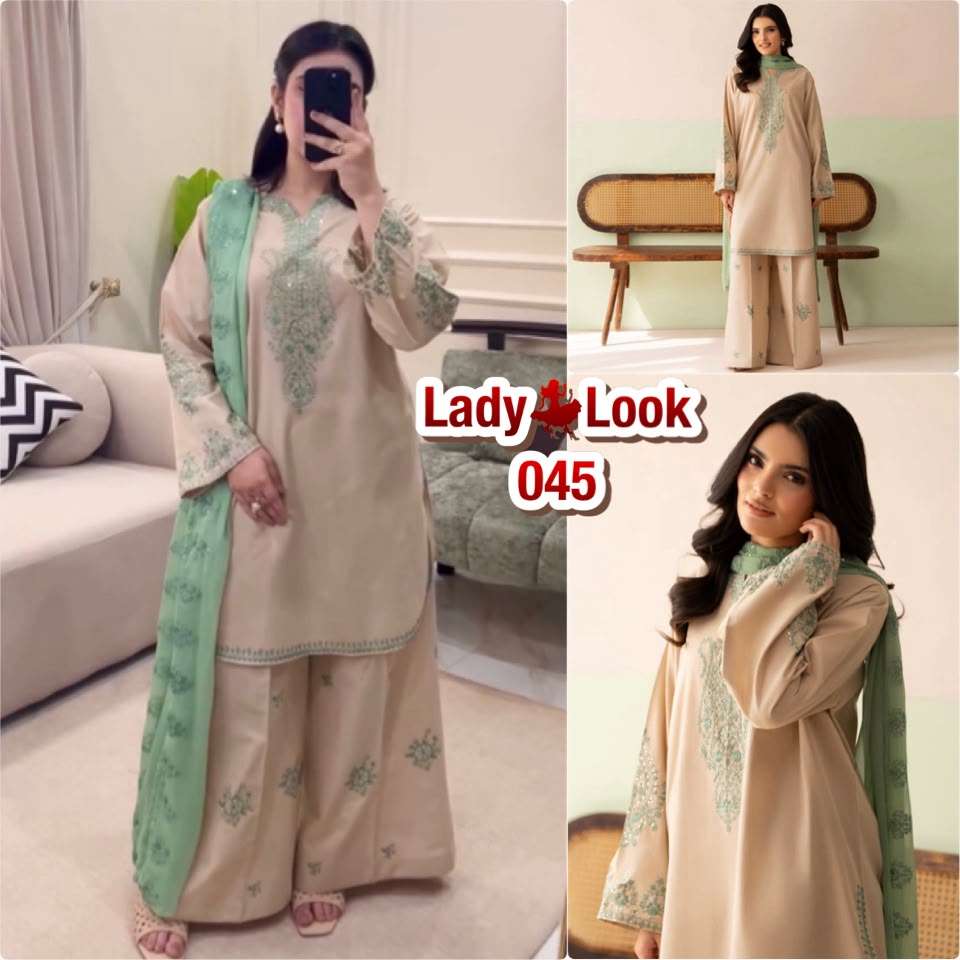 LADY LOOK 045 SILK PREETY LOOK DESIGNER LOOK PARTY WEAR LADIES SUIT