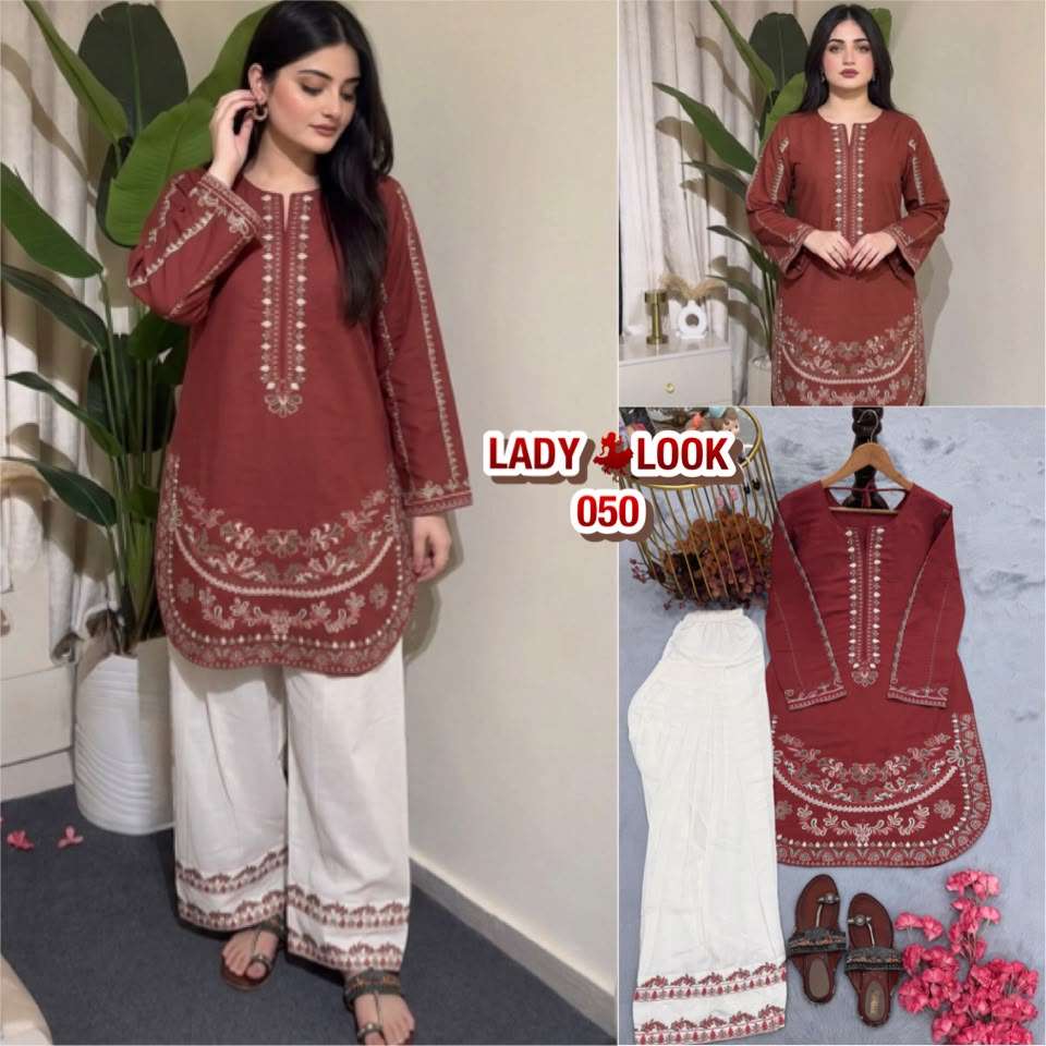 LADY LOOK 050 SILK PREETY LOOK DESIGNER LADIES KURTI WITH BOTTOM PAIR 