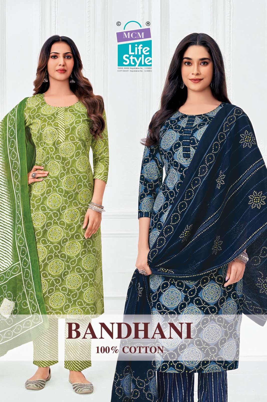 MCM LIFESTYLE BANDHANI COTTON PRINTED LADIES READY MADE SUIT