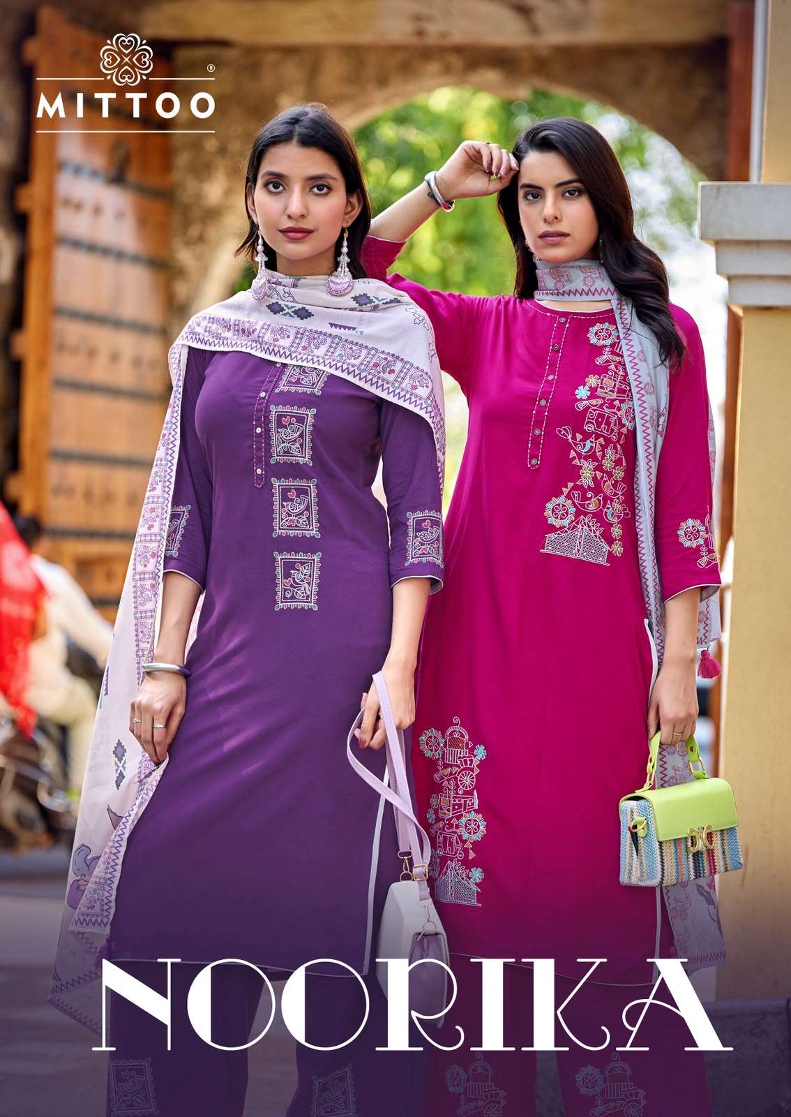 MITTOO NOORIKA RAYON FANCY WORKS LADIES 3PCS SET COLLECTION 