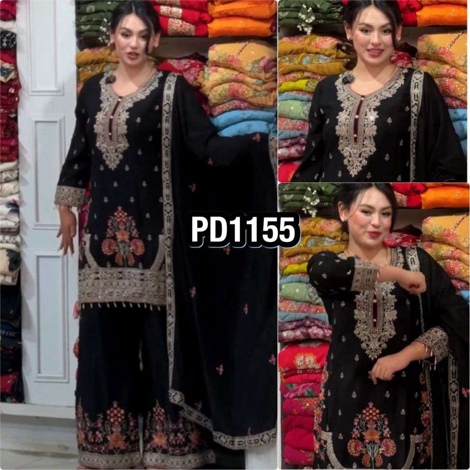 PD 1155 GEORGETTE SEQUENCE DESIGNER WORK PAKISTANI STYLE PARTY WEAR SUIT