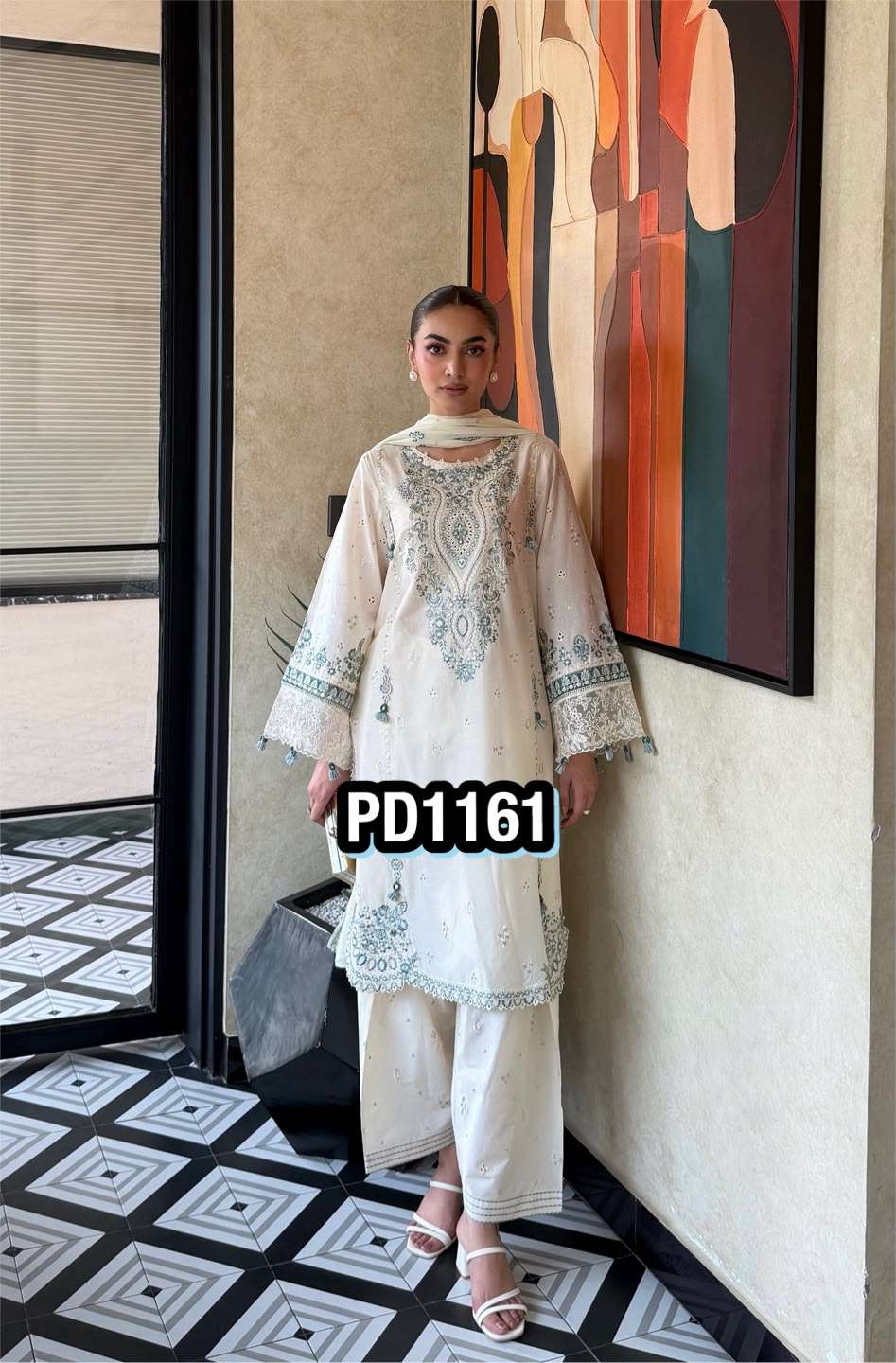 PD 1161 SATIN BEAUTIFUL DESIGNER WORK PARTY WEAR LADIES SUIT