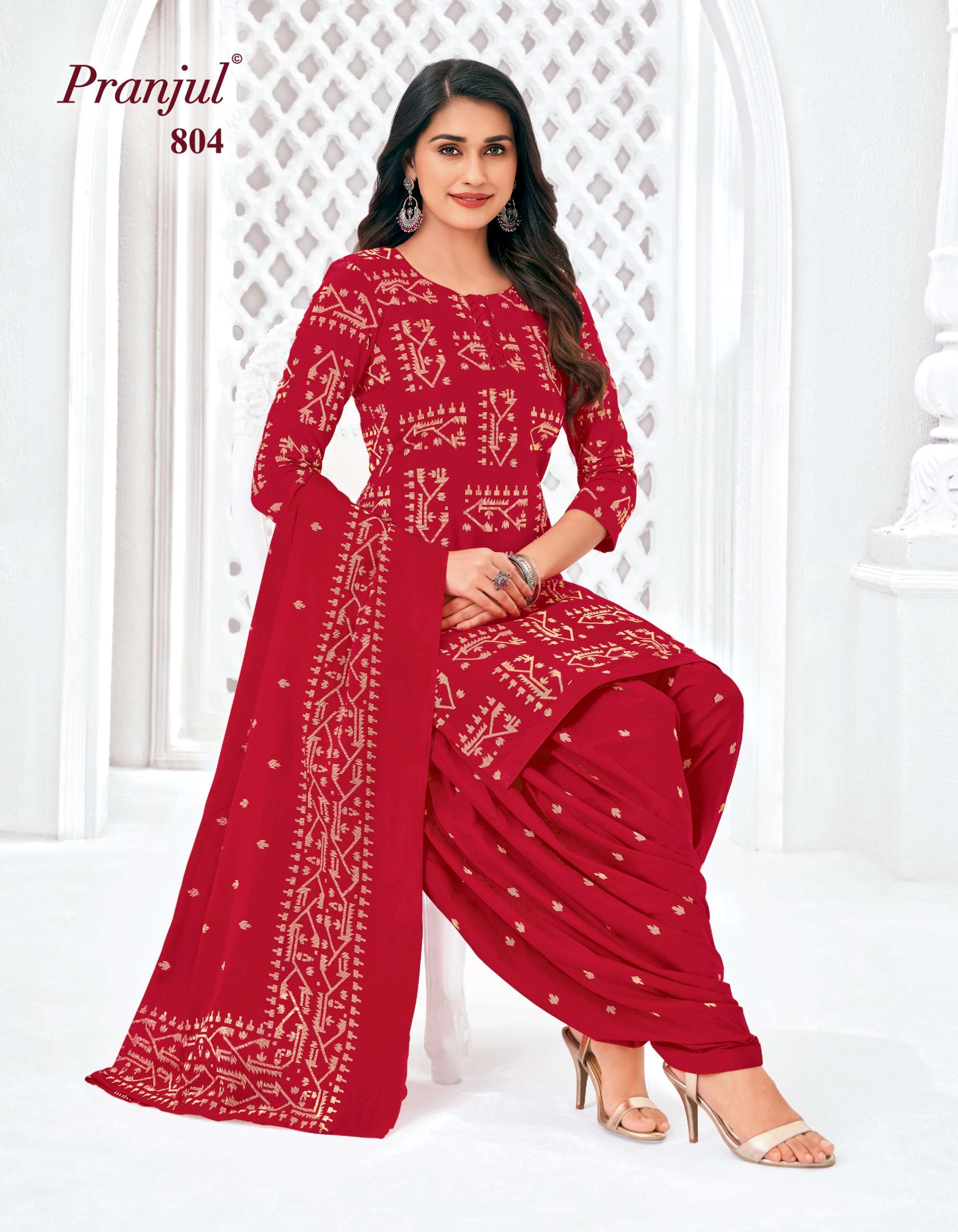 PRANJUL FASHION PIYA VOL 8 COTTON PRINTED READY MADE PATIYALA SUIT