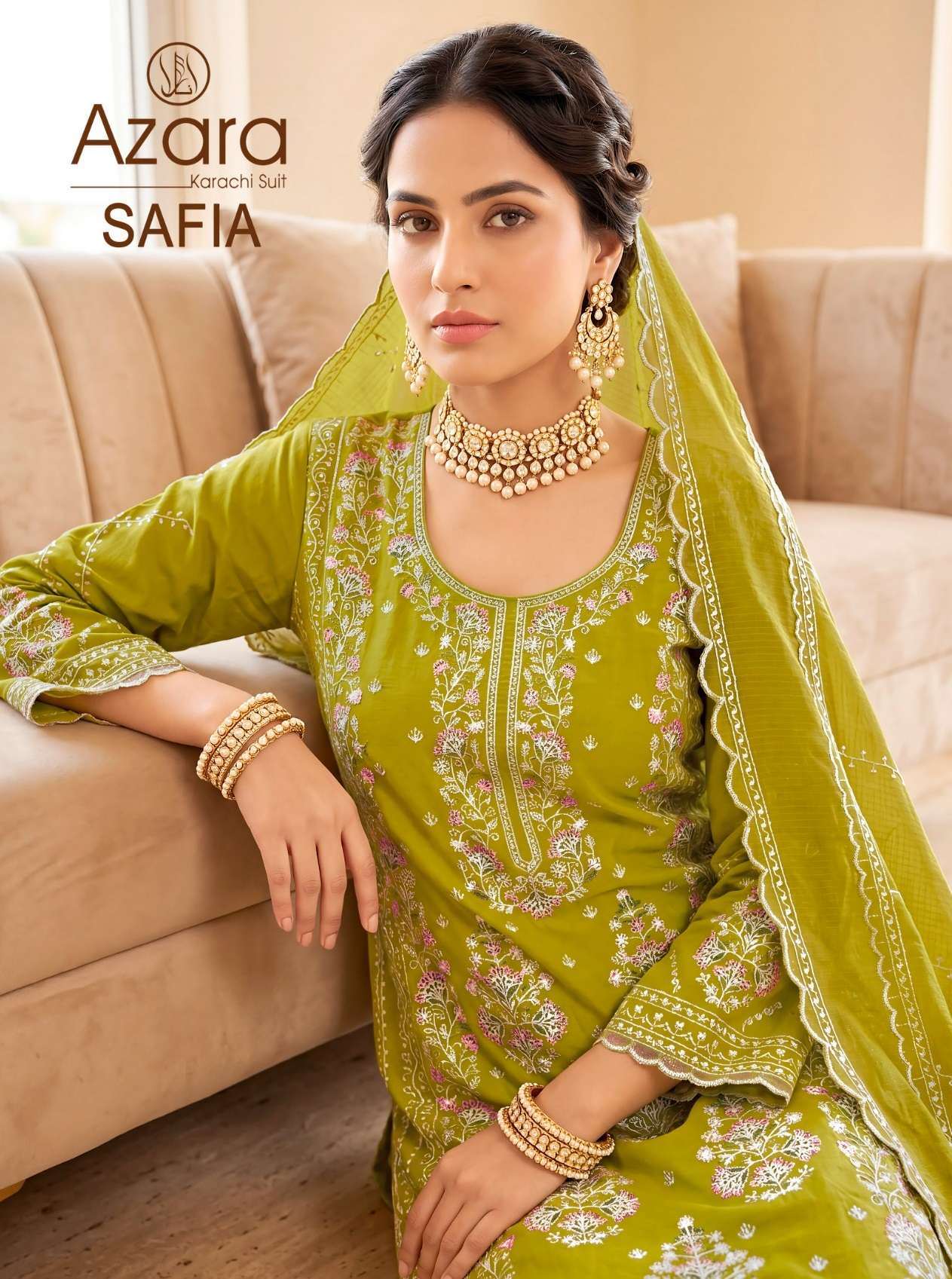 RADHIKA FASHION AZARA SAFIA LAWN COTTON DIGITAL PRINT WITH FANCY WORK SUIT