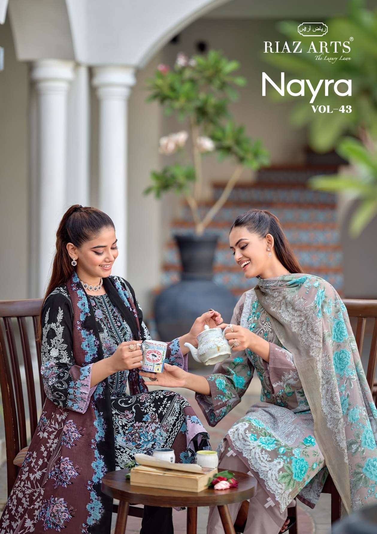 RIAZ ARTS NAYRA VOL 43 COTTON DIGITAL PRINTS WITH FANCY EMBROIDERY WORK SUIT