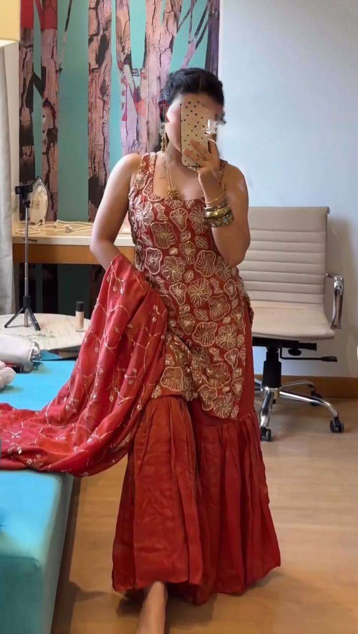 RTC 5927 SIMER SILK BEAUTIFUL DESIGNER LOOK PARTY WEAR SHARARA SUIT