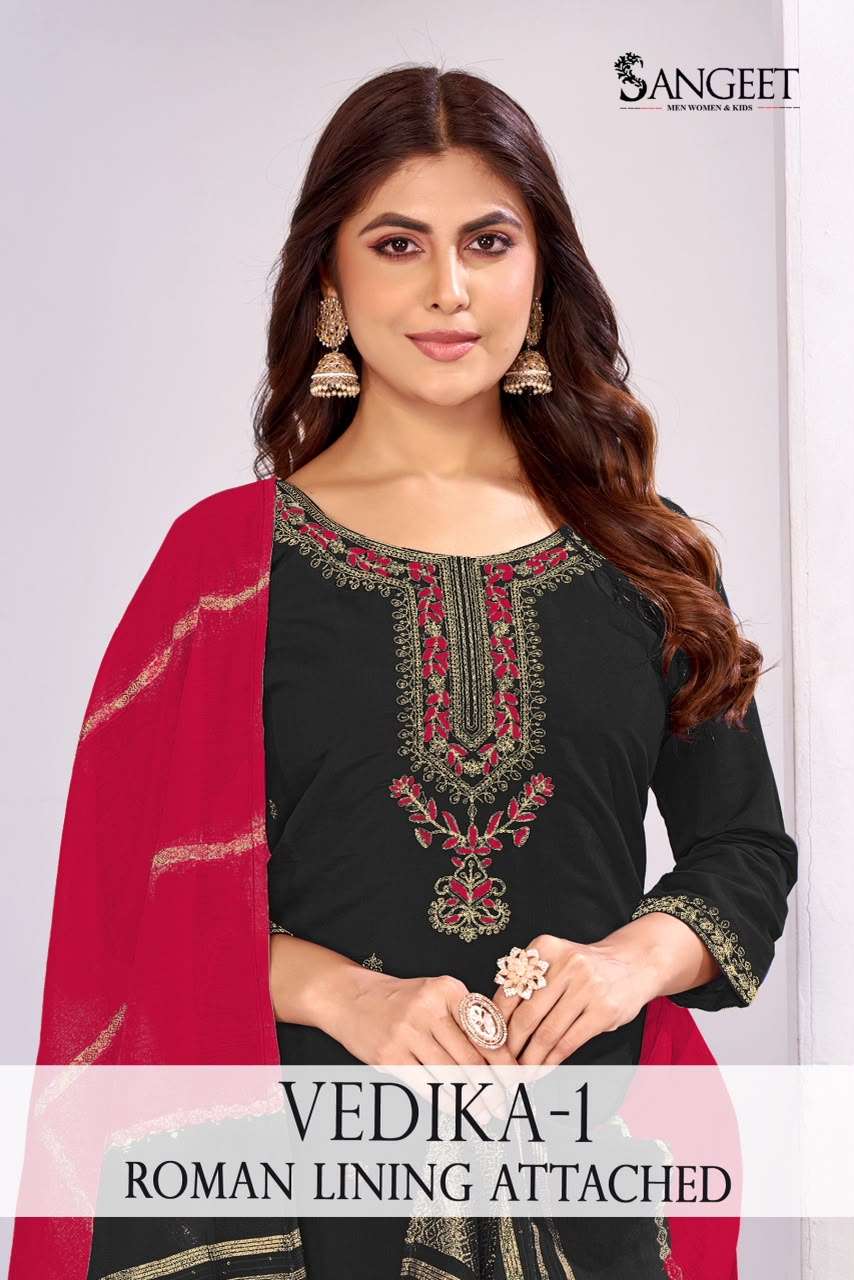 SANGEET VEDIKA VOL 1 SILK FANCY WORKS LADIES KURTI PANT WITH DUPATTA 