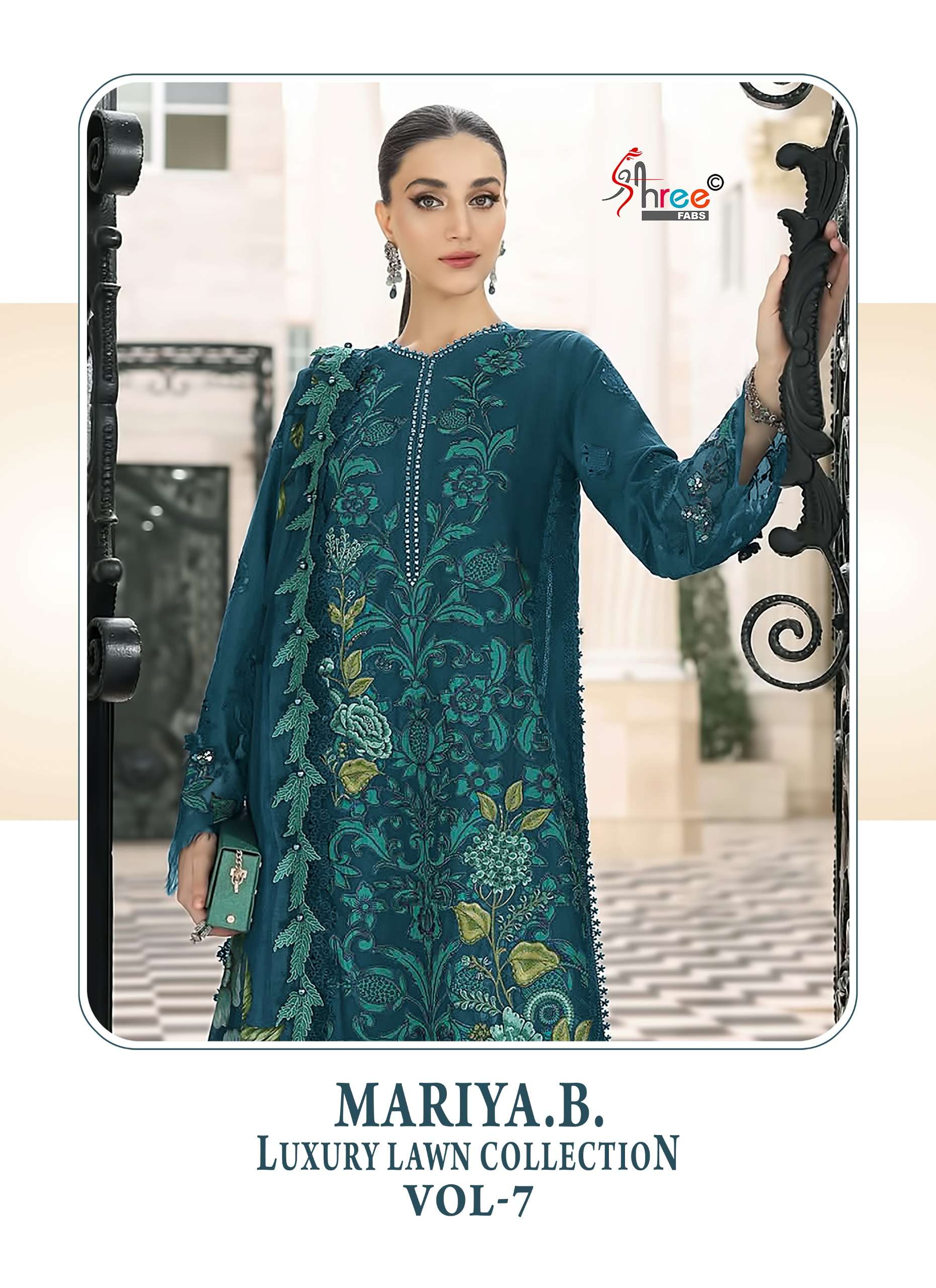 SHREE FABS MARIYA B LUXURY LAWN COLLECTION VOL 7 COTTON DESIGNER WORK PAKISTANI SUIT