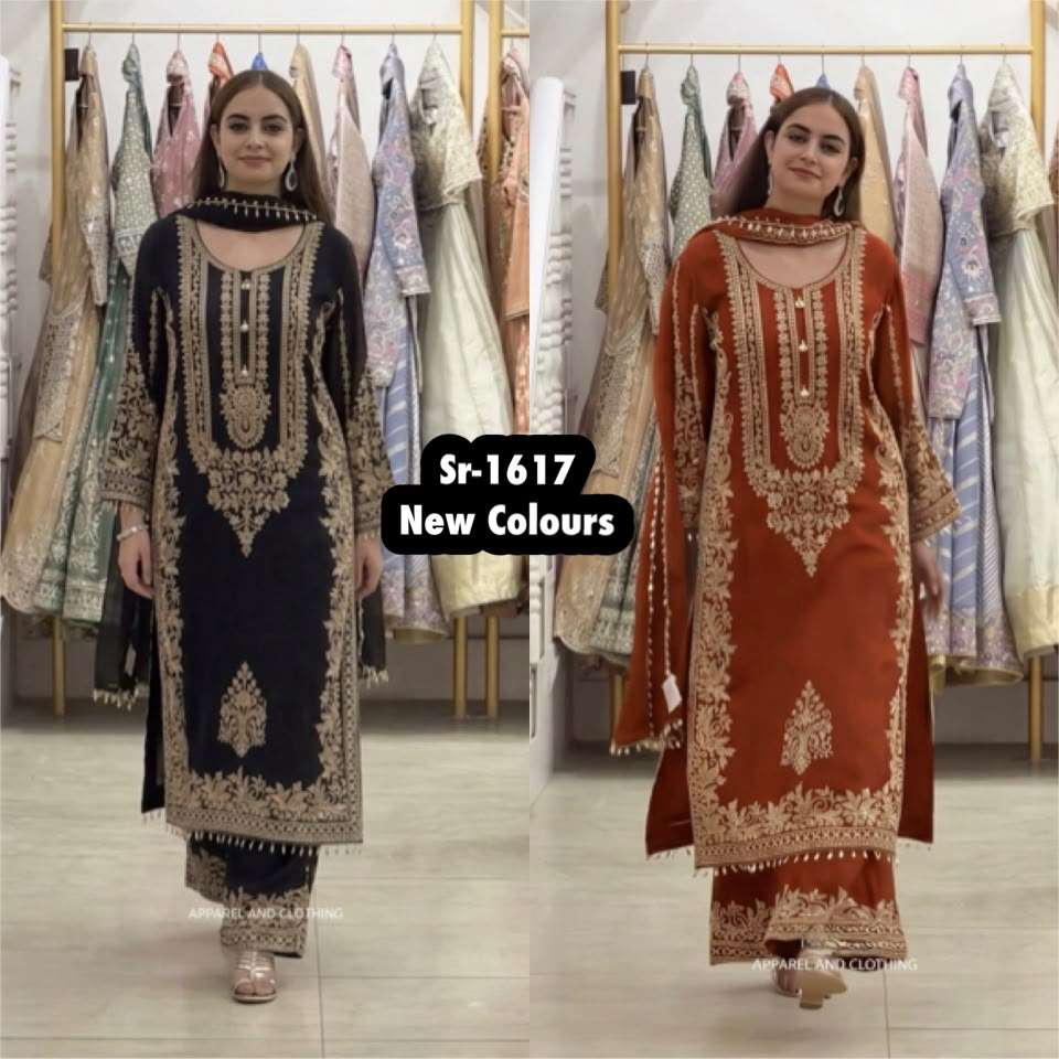 SR 1617 GEORGETTE HEAVY SEQUENCE EMBROIDERY DESIGNER WORK READY MADE SUIT