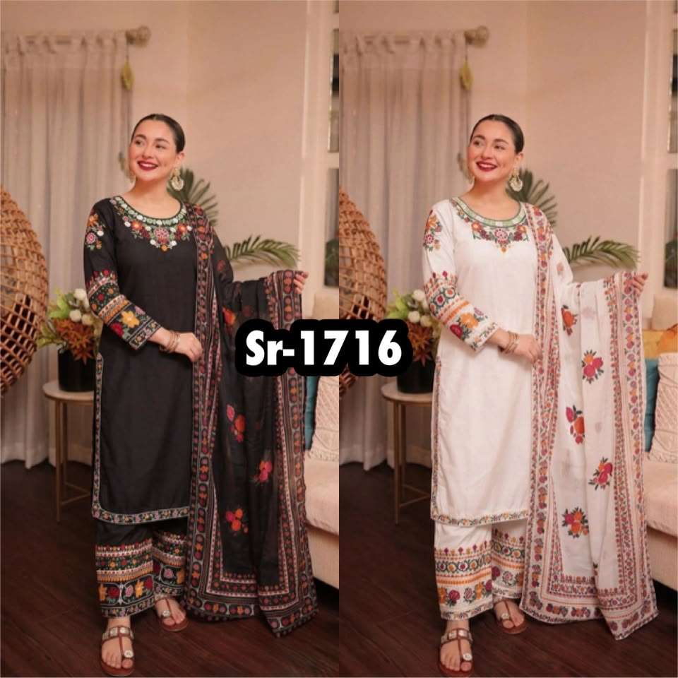 SR 1716 GEORGETTE HEAVY DESIGNER WORK WEDDING WEAR PAKISTANI STYLE SUIT