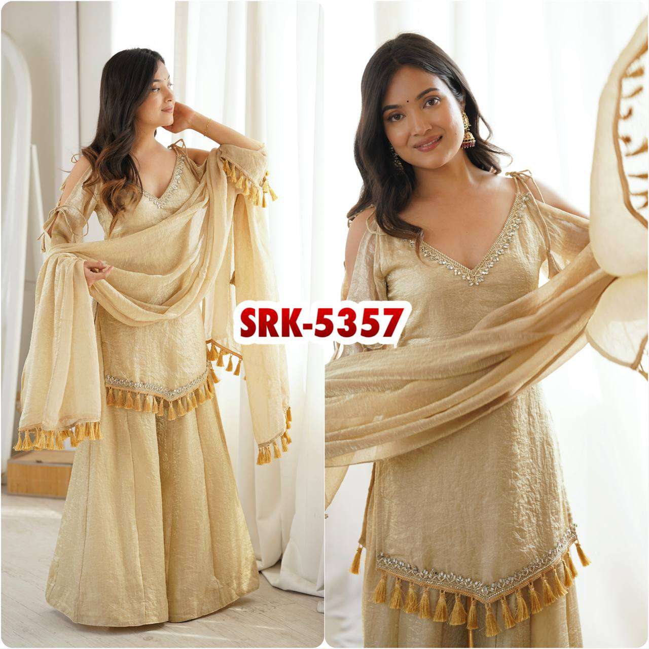 SRK 5357 CRUSH FABRIC BEAUTIFUL DESIGNER WORK PARTY WEAR LADIES SUIT