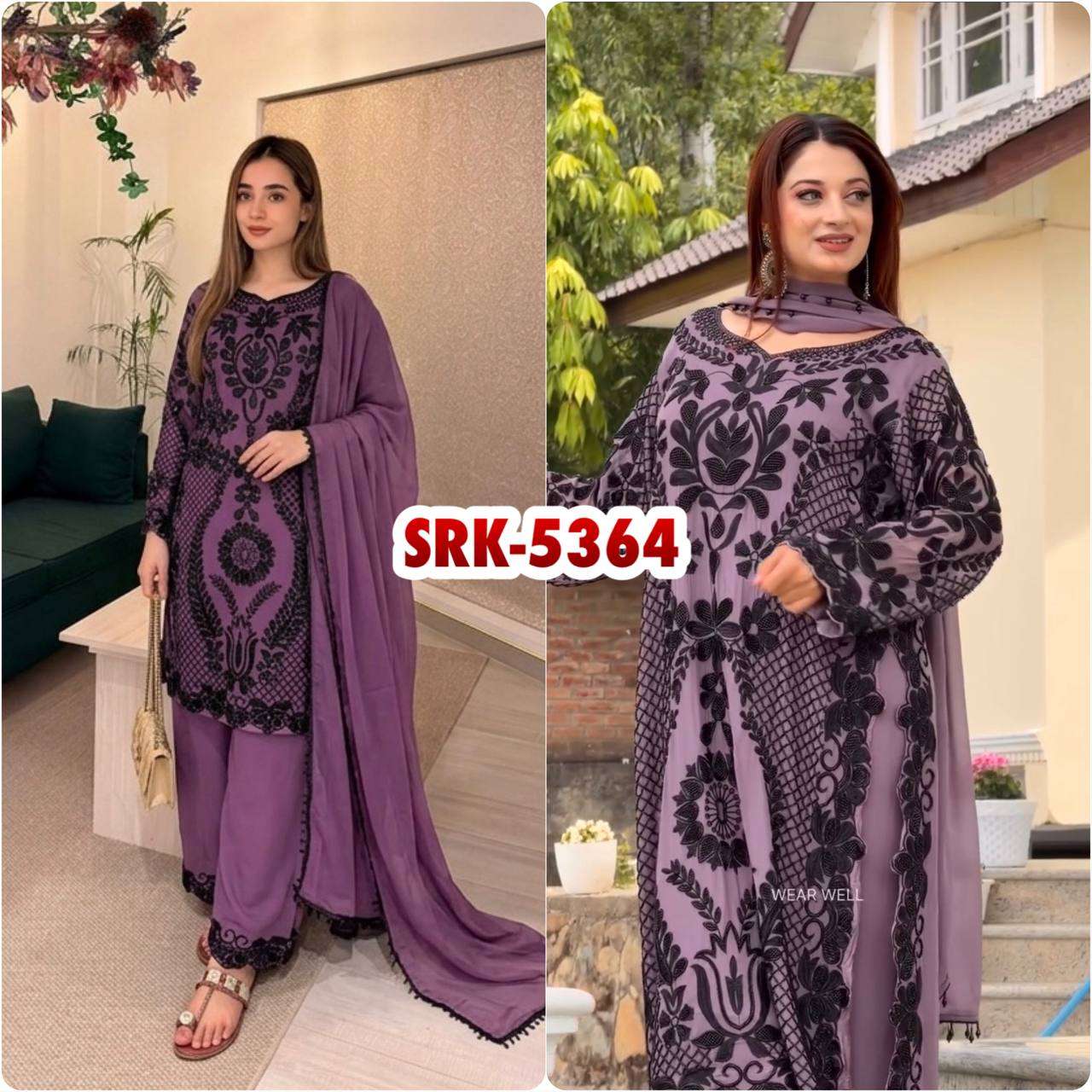 SRK 5364 FOX GEORGETTE SEQUENCE EMBROIDERY DESIGNER WORK PAKISTANI STYLE SUIT