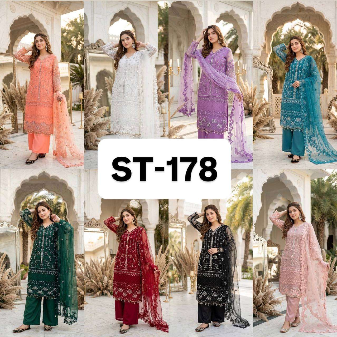 ST 178 BEAUTIFUL DESIGNER LOOK PARTY WEAR PAKISTANI STYLE SUIT 
