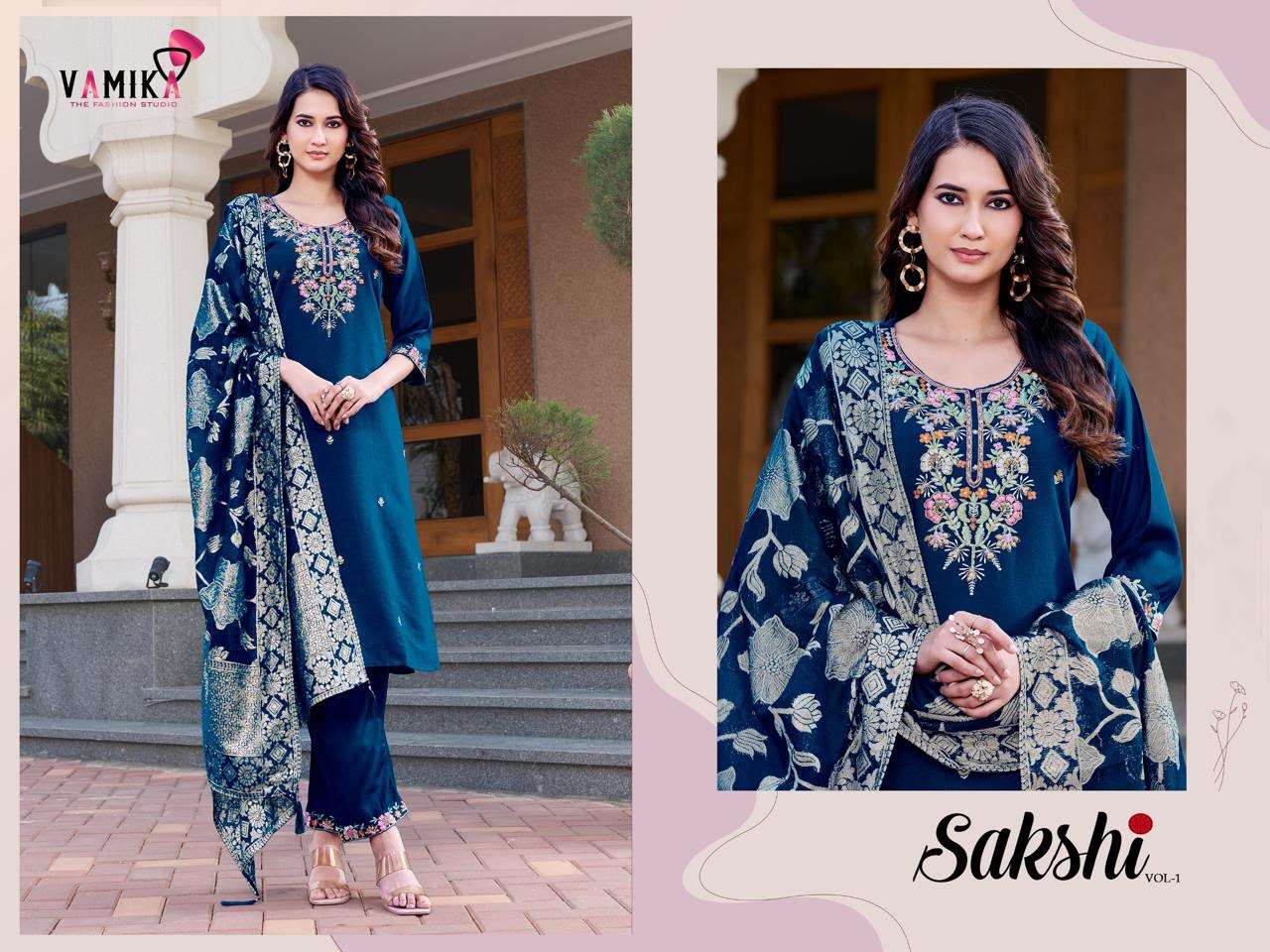 VAMIKA SAKSHI VISCOSE DESIGNER WORK READY MADE LADIES SUIT