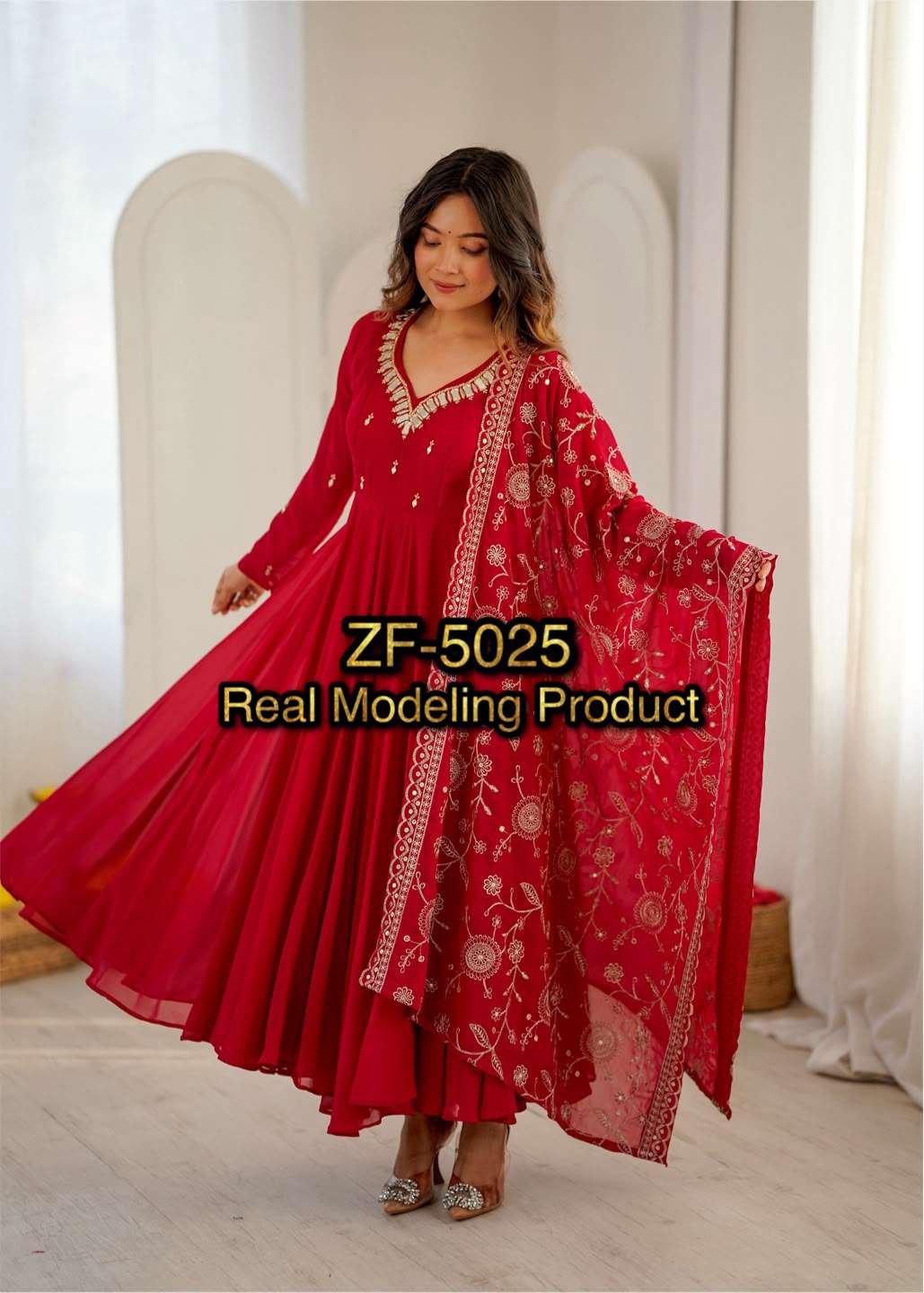 ZF 5025 GEORGETTE PREETY LOOK DESIGNER LADIES PARTY WEAR GOWN SUIT