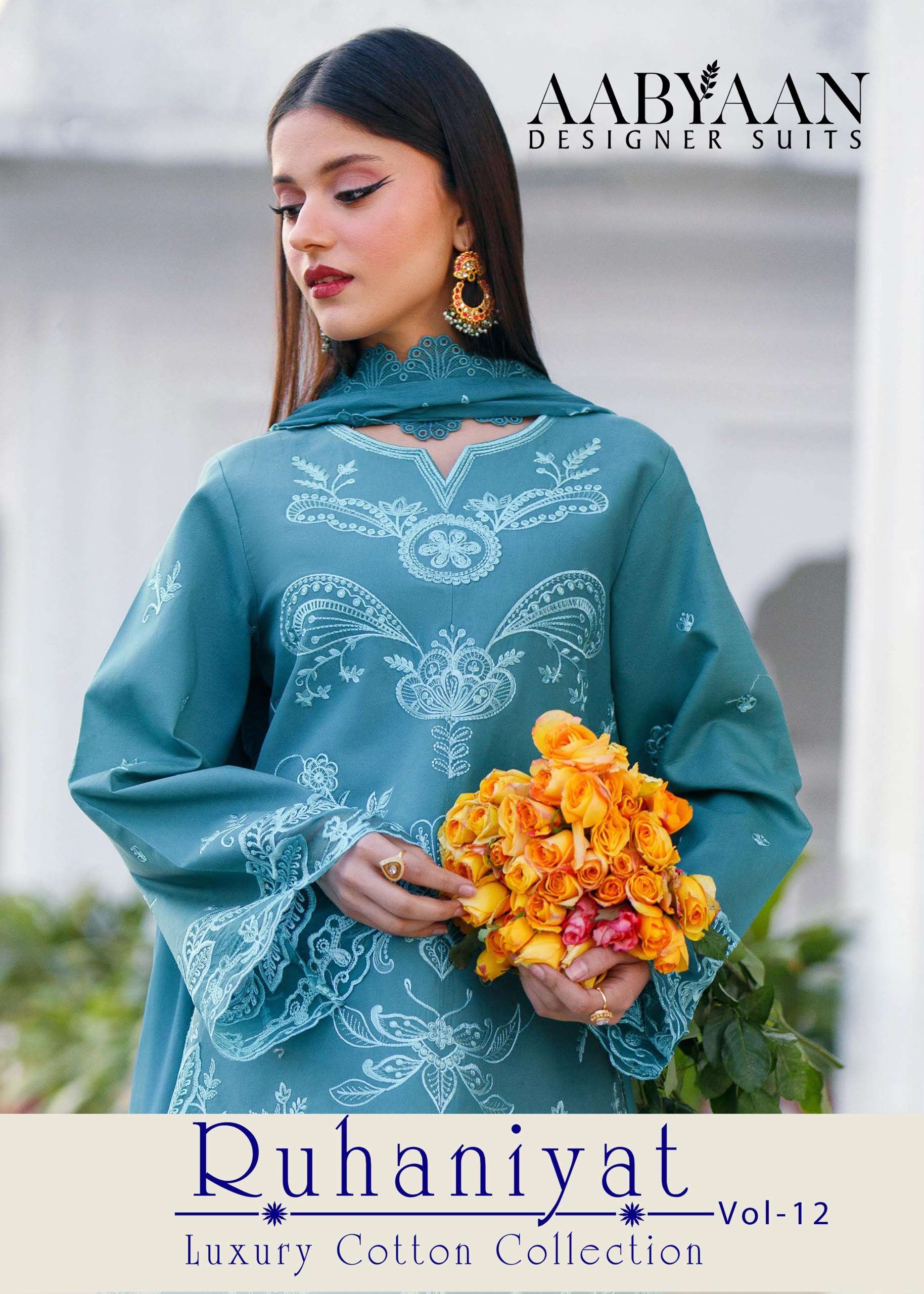 AABYAAN DESIGNER SUIT RUHANIYAT VOL 12 COTTON KARACHI DIGITAL PRINTS SALWAR SUIT