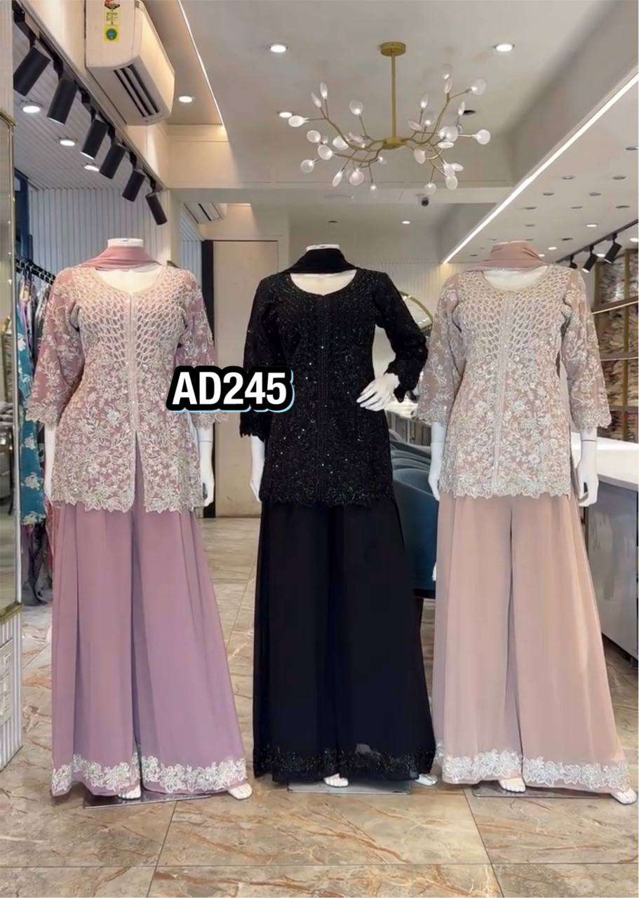 AD 245 FOX GEORGETTE HEAVY DESIGNER PARTY WEAR LADIES SUIT