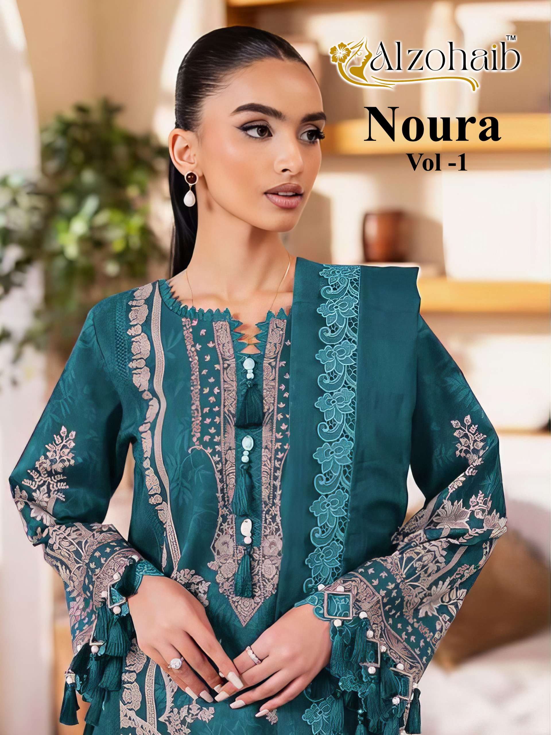 AL ZOHAIB NOURA VOL 1 COTTON PATCH EMBROIDERY WORK SALWAR KAMEEZ 