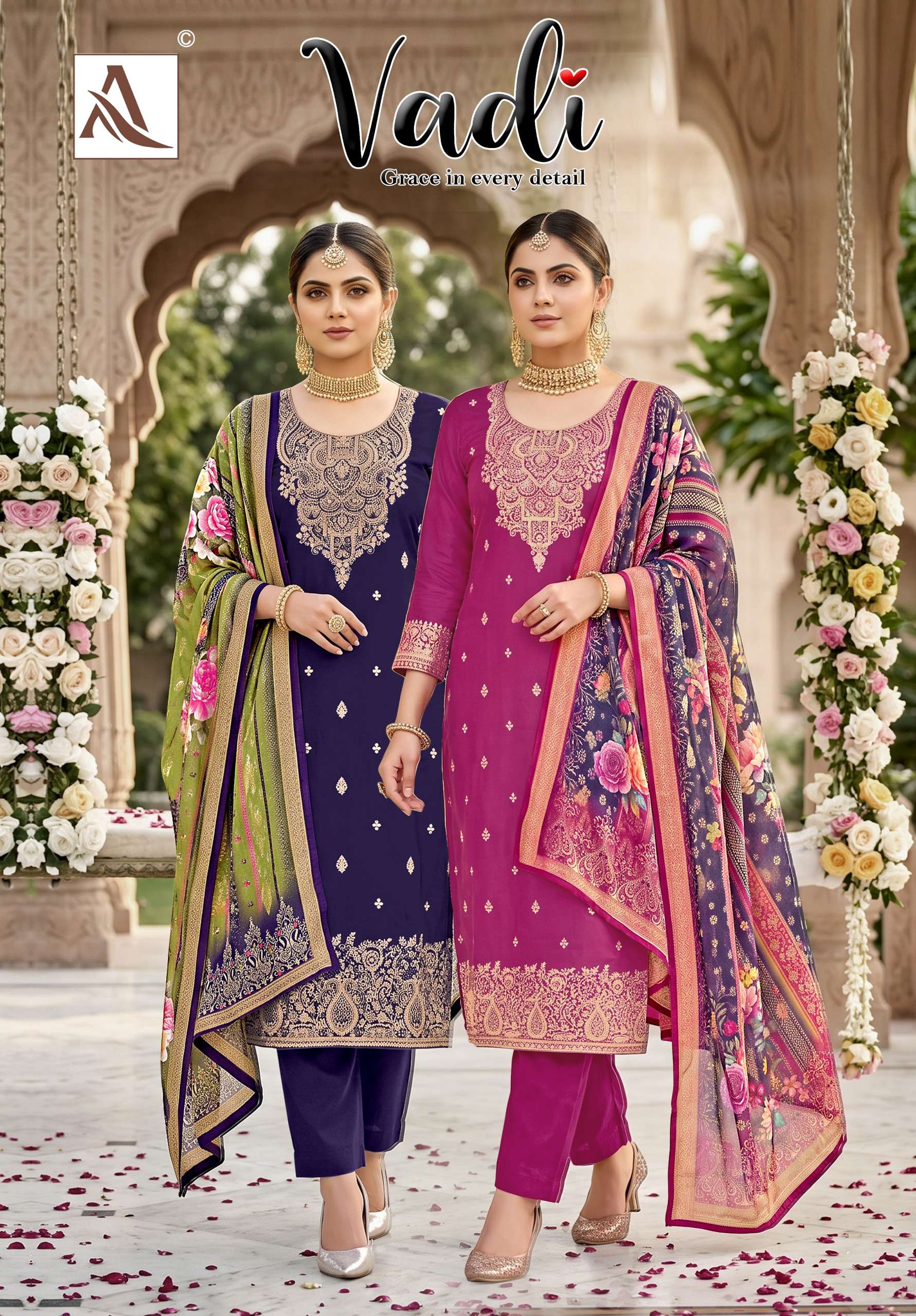 ALOK SUITS VADI JACQUARD DESIGNER WORK LADIES SUIT