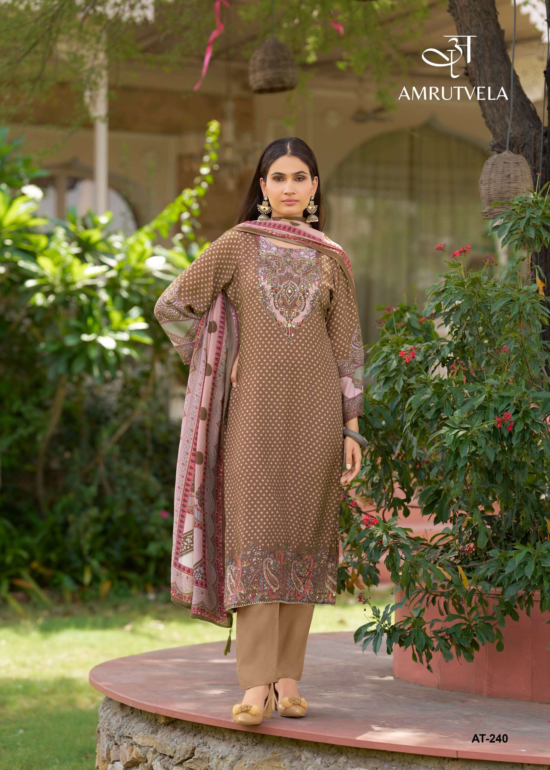 AMRUTVELA AT 240 VISCOSE DIGITAL PRINT WITH DESIGNER WORK PAKISTANI SUIT
