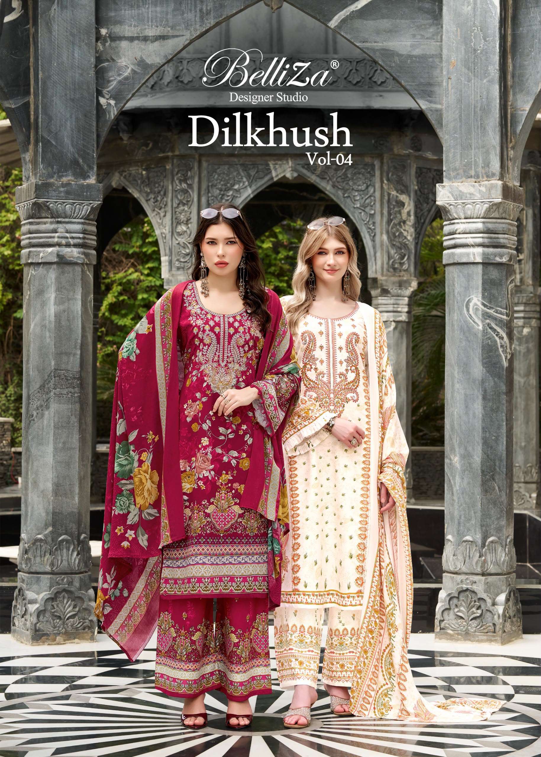 BELLIZA DESIGNER STUDIO DILKHUSH VOL 4 VISCOSE DIGITAL PRINT WITH FANCY WORK SUIT