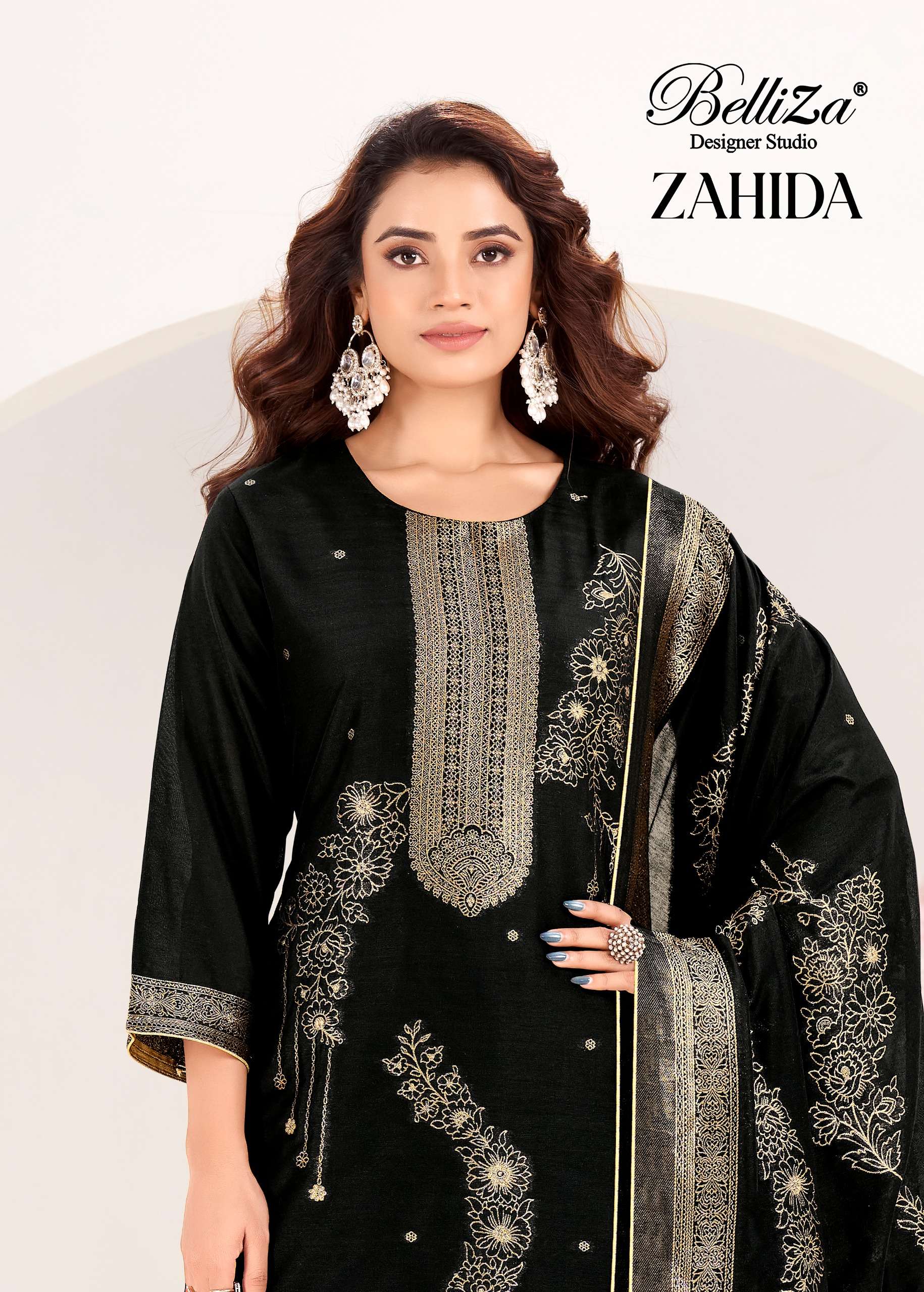 BELLIZA DESIGNER STUDIO ZAHIDA COTTON JACQUARD DESIGNER WORK SUIT