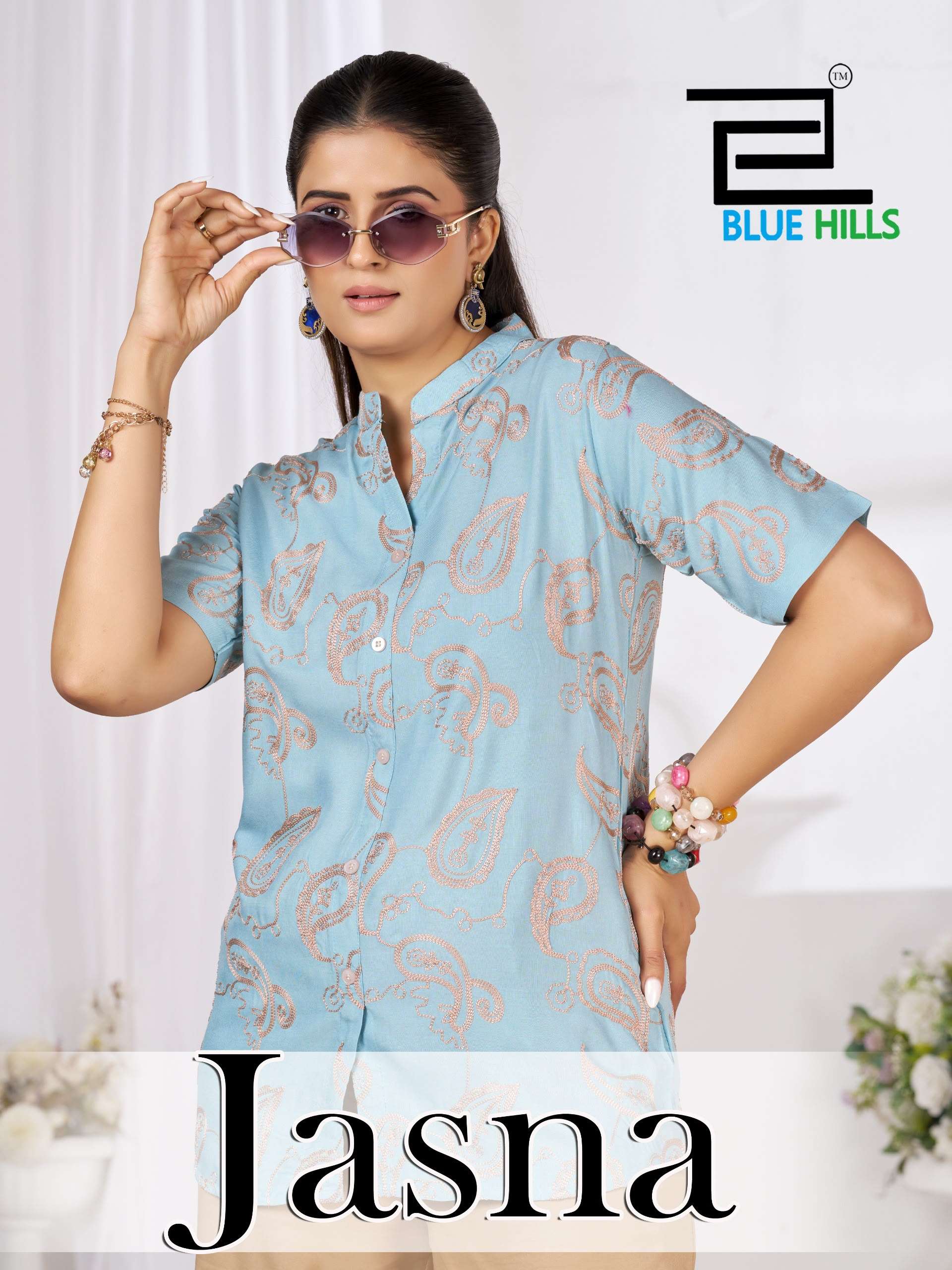 BLUE HILLS JASNA RAYON FANCY CAUSAL WEAR LOOKS LADIES SHIRT 