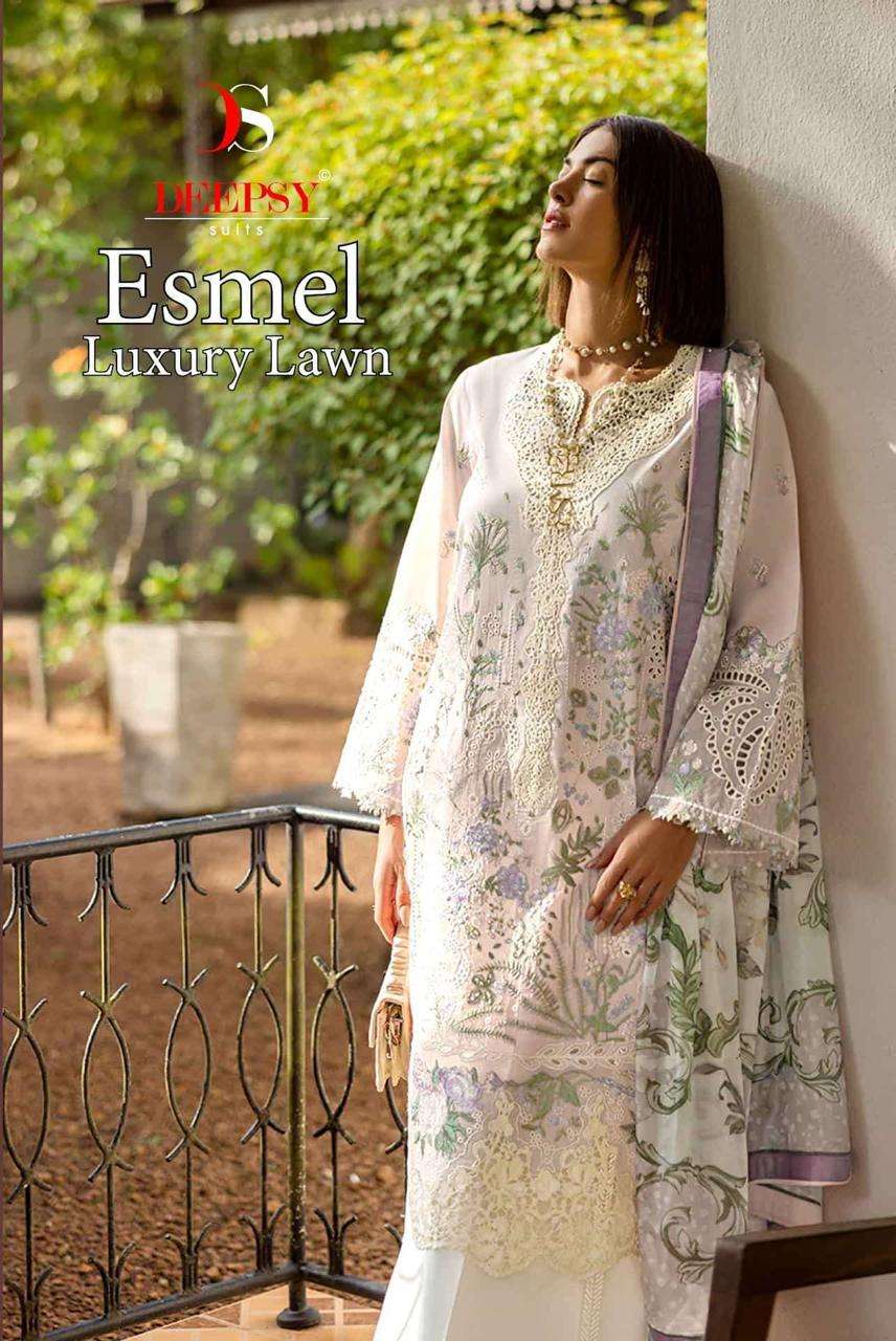 DEEPSY SUITS ESMEL LUXURY LAWN COLLECTION VOL 1 COTTON HEAVY EMBROIDERY DESIGNER SUIT