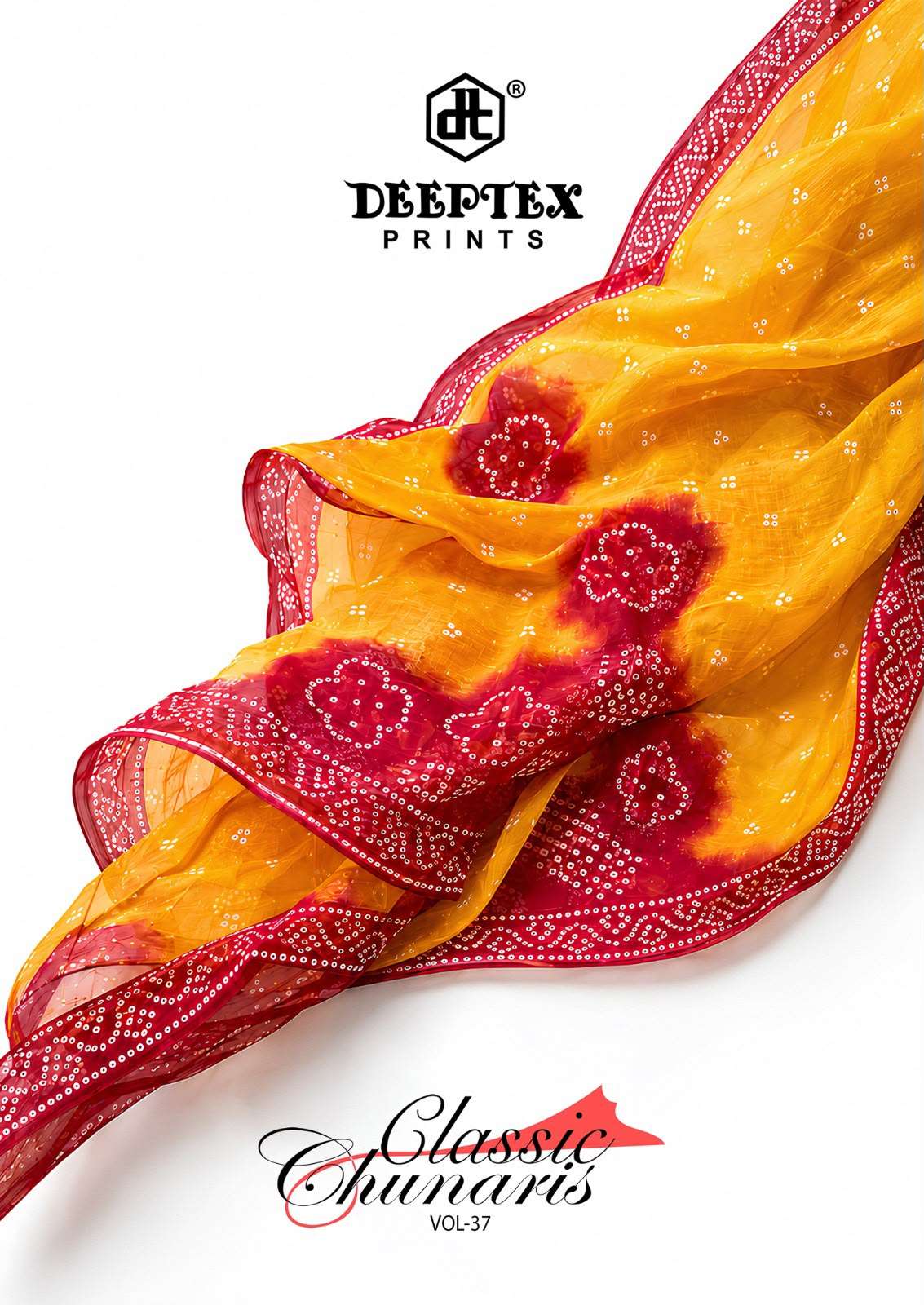 DEEPTEX PRINTS CLASSIC CHUNARIS VOL 37 COTTON BANDHANI PRINT DRESS