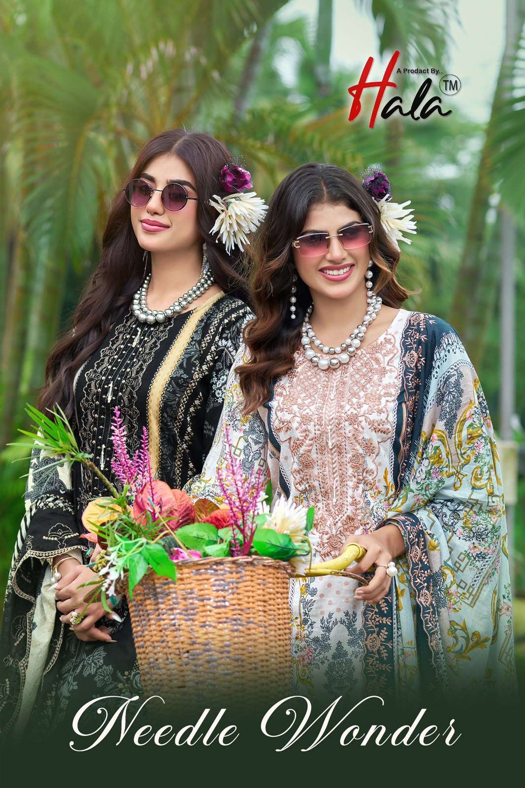 HALA DESIGNER NEEDLE WONDER LAWN COTTON WITH PATCH EMBROIDERY WORK SUIT