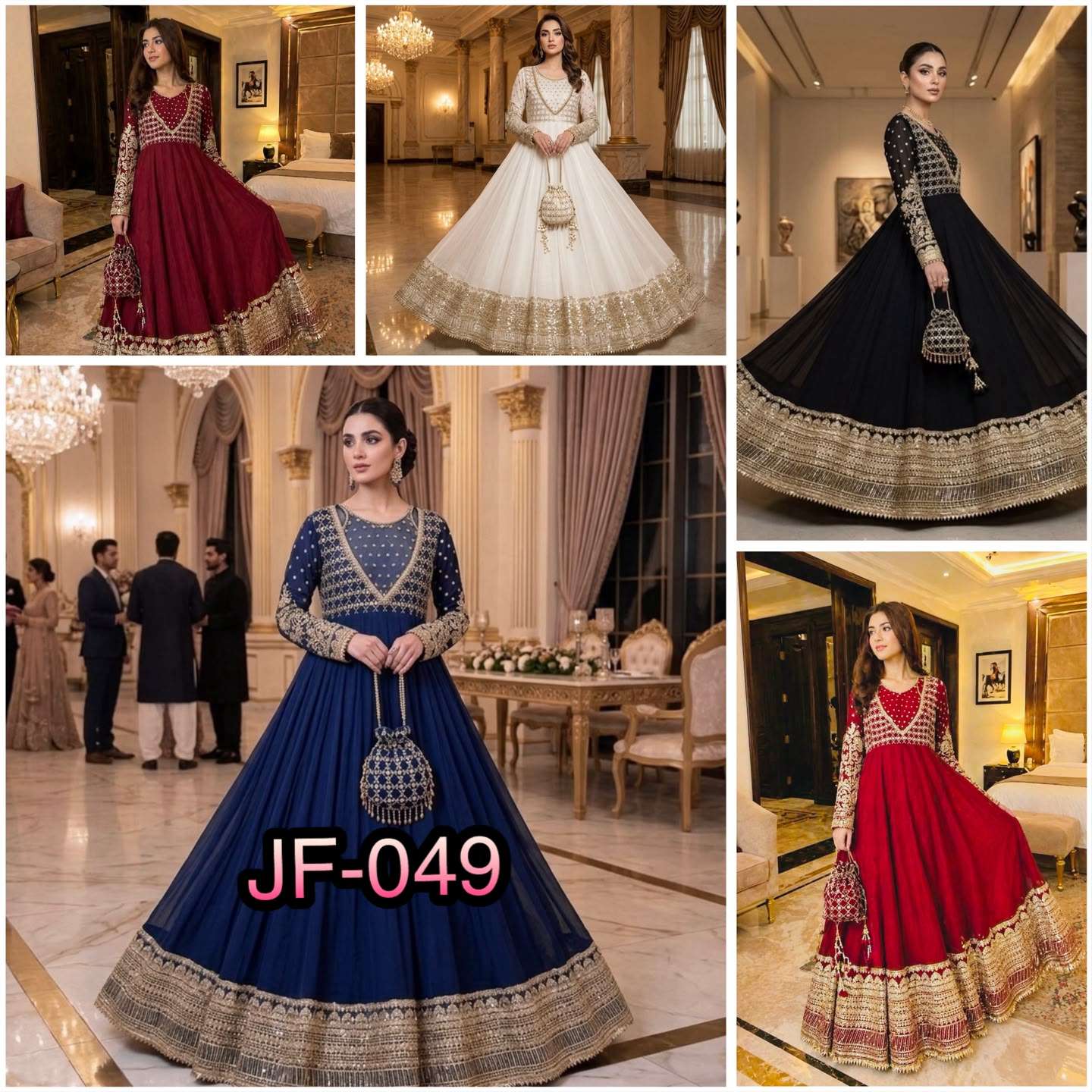 JF 049 GEORGETTE HEAVY BEAUTIFUL PARTY WEAR GOWN BOTTOM AND DUPATTA 