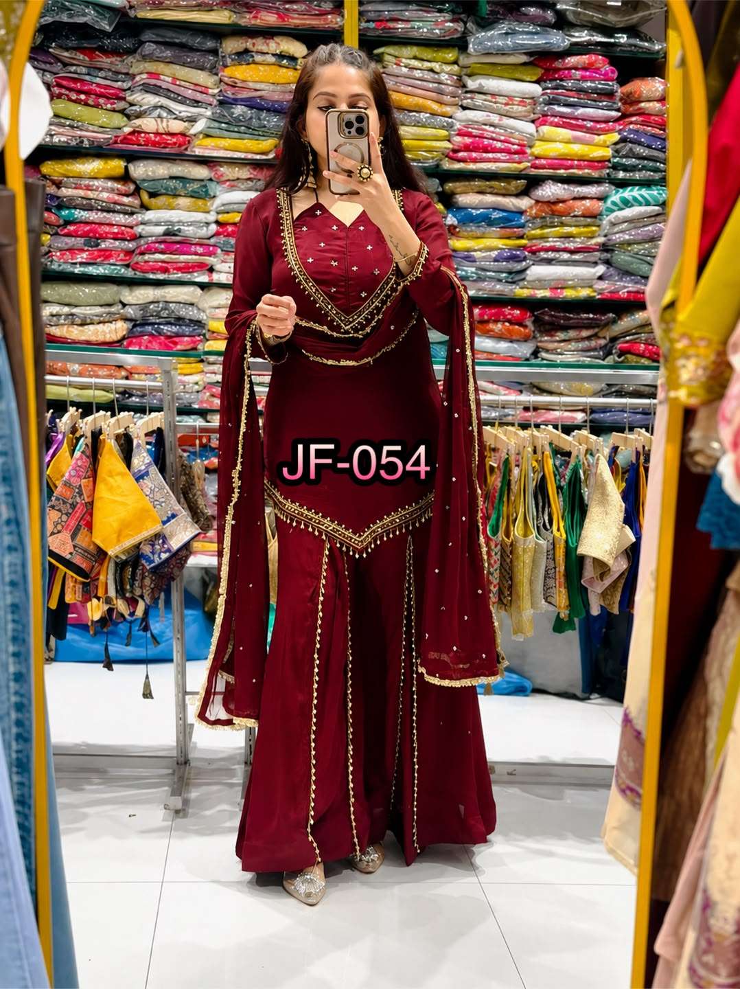 JF 054 SILK BEAUTIFUL DESIGNER LOOK PARTY WEAR LADIES SUIT