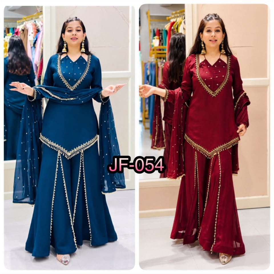 JF 054 SILK BEAUTIFUL DESIGNER LOOK PARTY WEAR LADIES SUIT