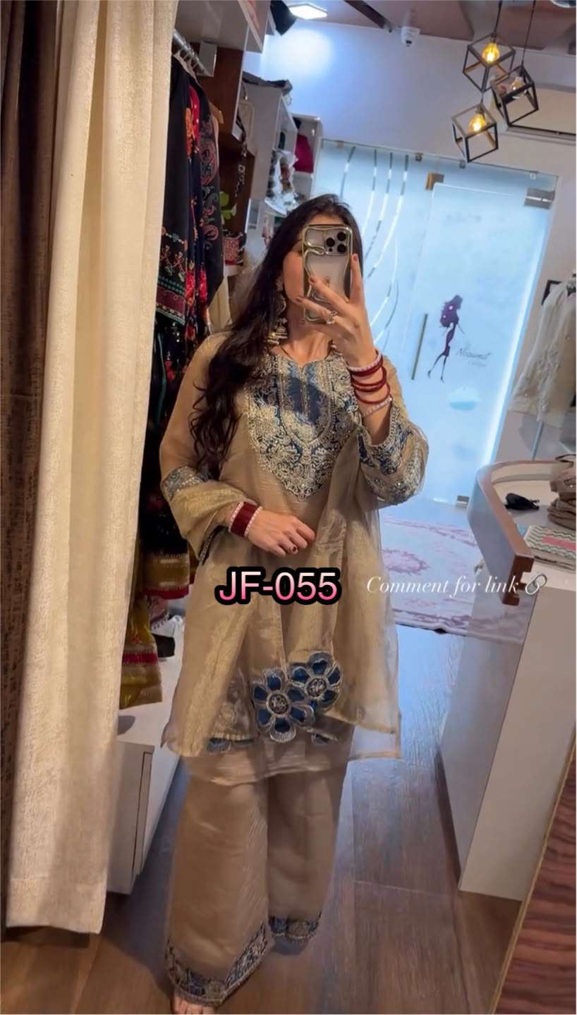 JF 055 SILK BEAUTIFUL DESIGNER WORK FESTIVE WEAR LADIES SUIT