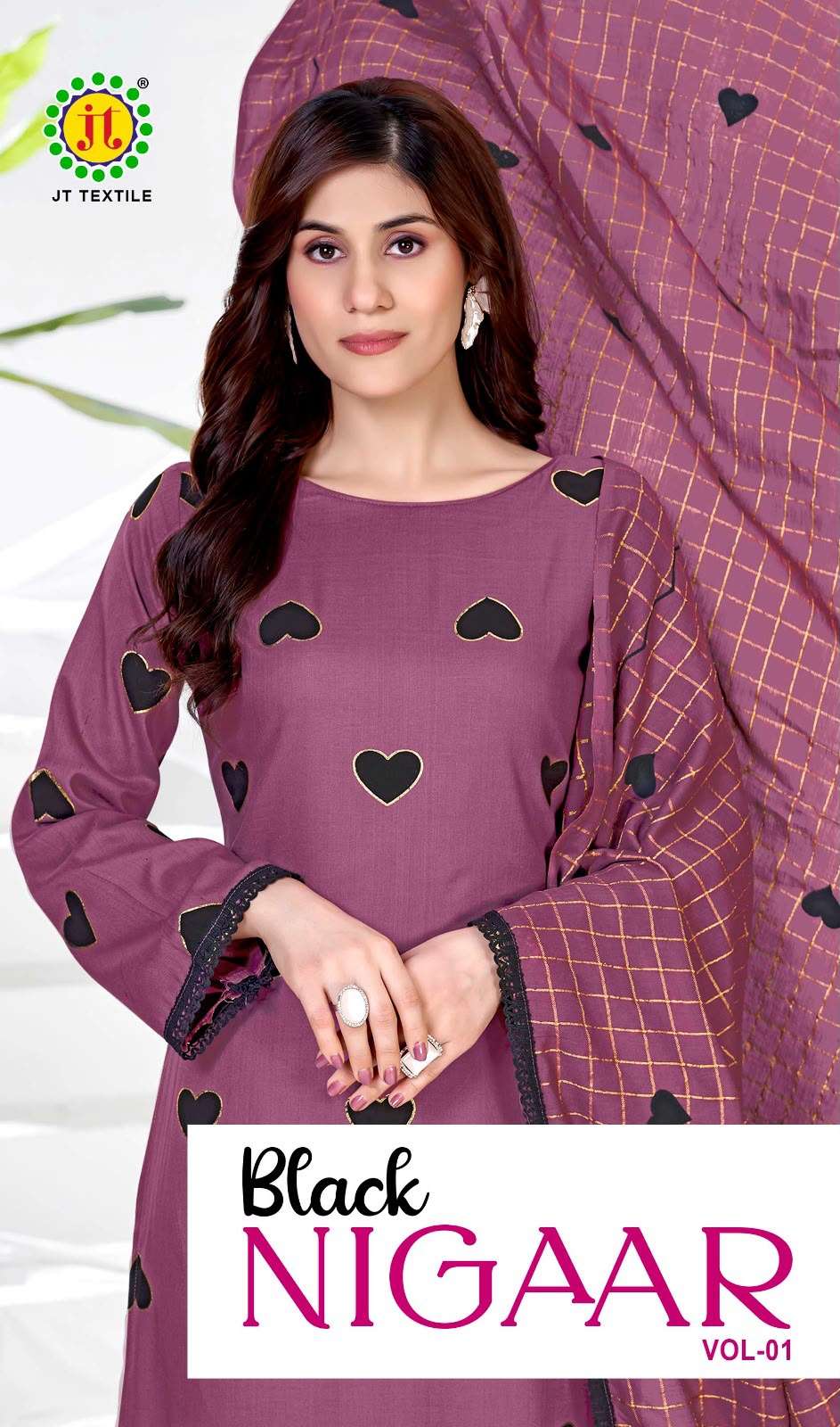 JT BLACK NIGAAR RAYON PRINT WITH WORK UNSTITCH SALWAR SUIT