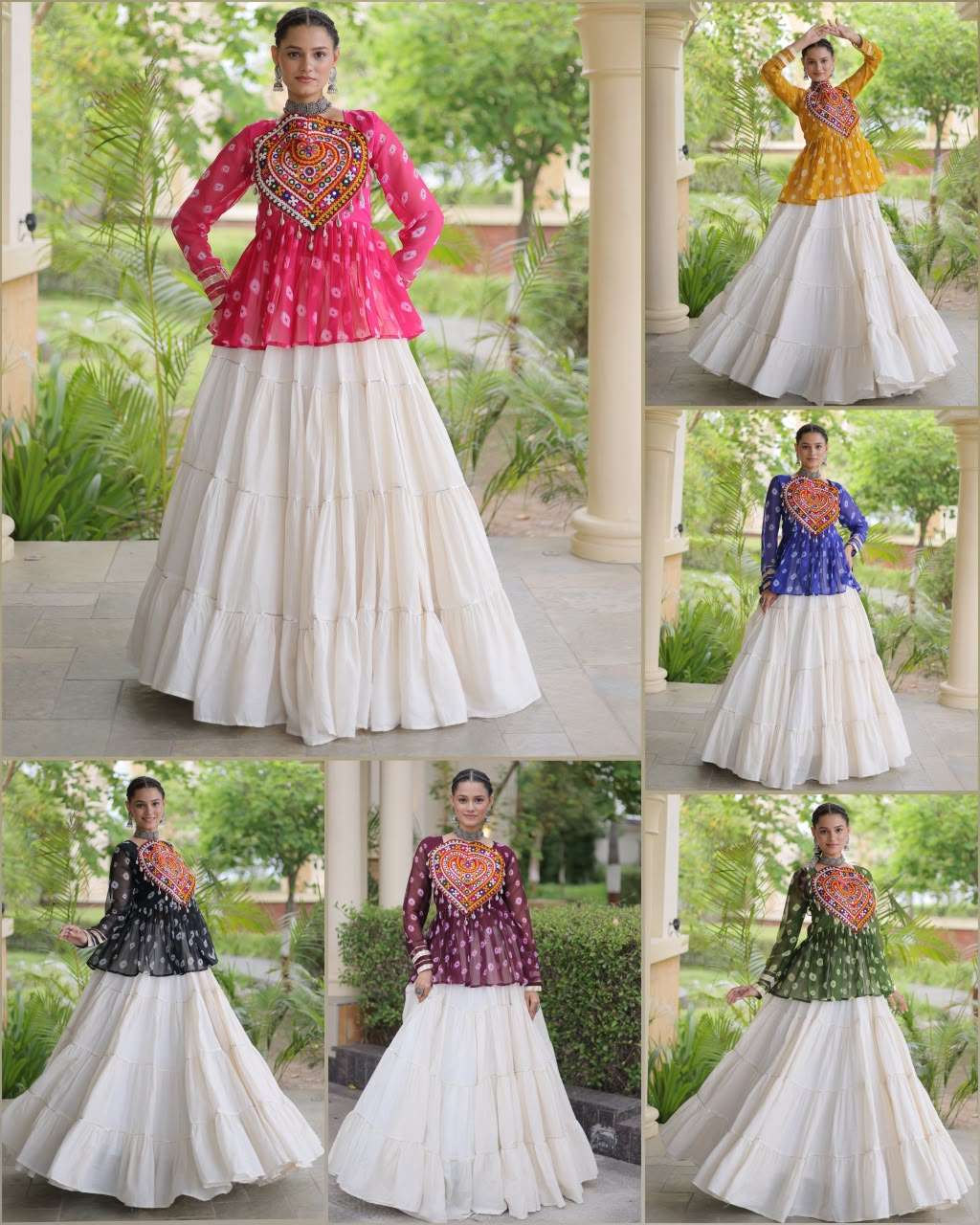 KA 5082 COTTON BANDHANI PRINT NAVRATRI WEAR LADIES TOP WITH LEHENGA COLLECTION