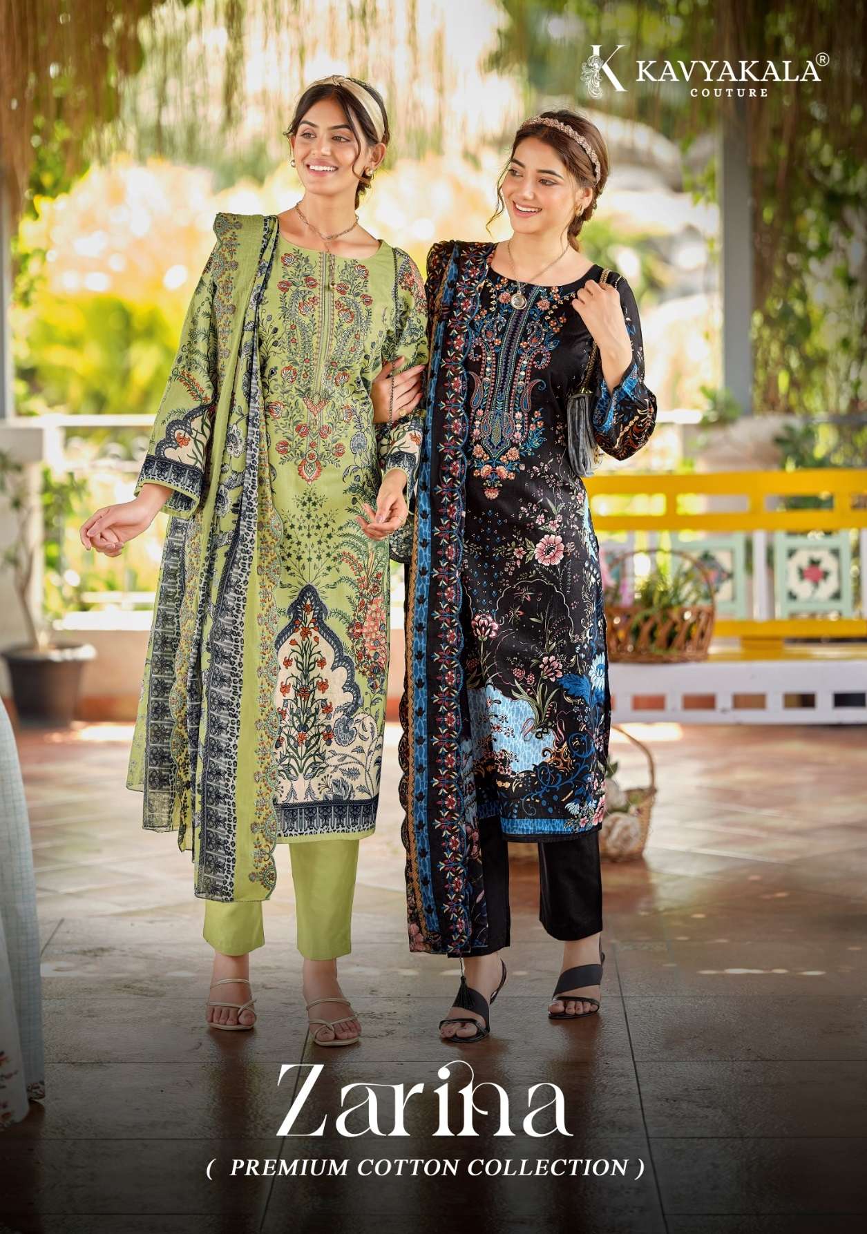 KAVYA‎‎ KALA COUTURE ZARINA LAWN COTTON DIGITAL PRINT WITH FANCY WORK SUITS 
