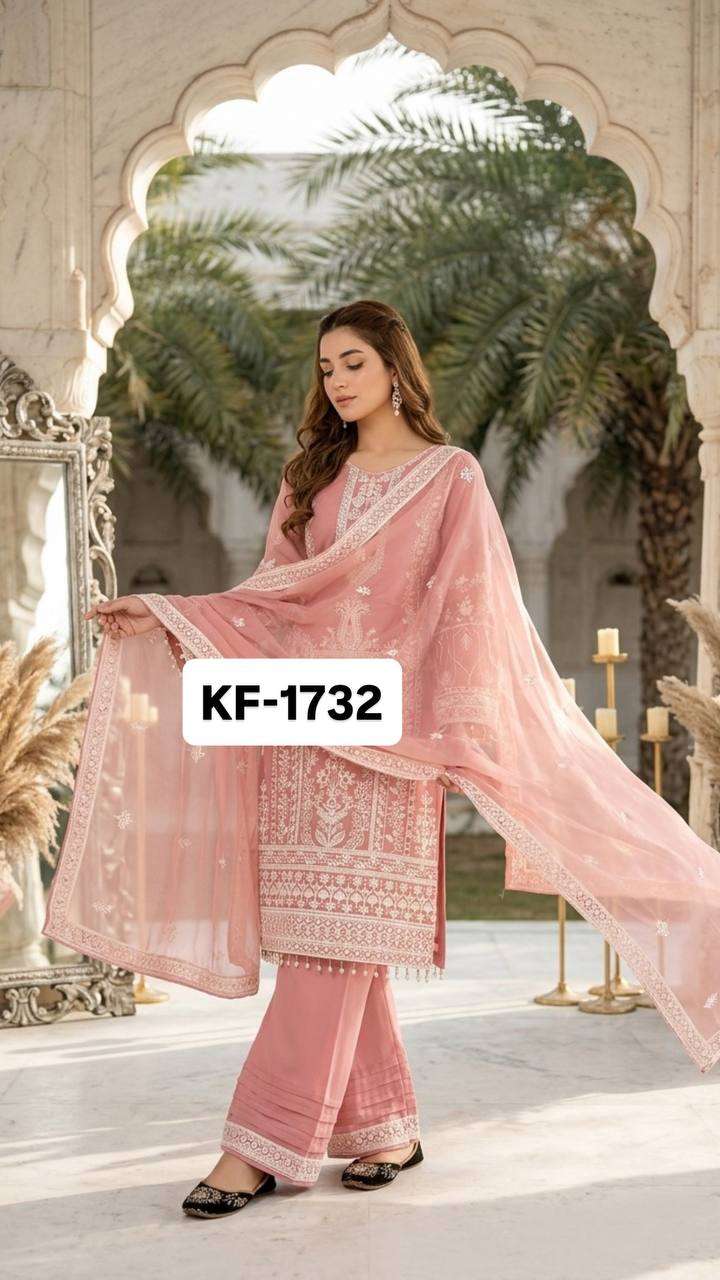 KF 1732 GEORGETTE HEAVY EMBROIDERED DESIGNER WORK FESTIVE WEAR SUIT