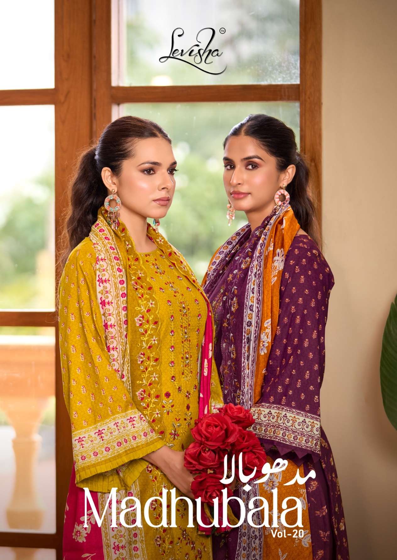 LEVISHA MADHUBALA VOL 20 LAWN COTTON DIGITAL PAKISTANI STYLE PRINT WITH FANCY WORK SUIT