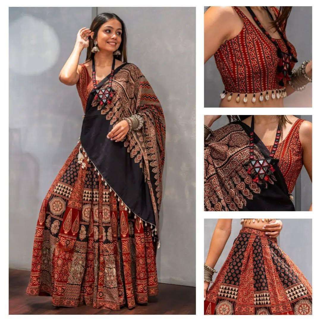 LG 584 RAYON PRINTED AND KODI LACE WORK NAVRATRI WEAR LEHENGA CHOLI WITH DUPATTA SET 