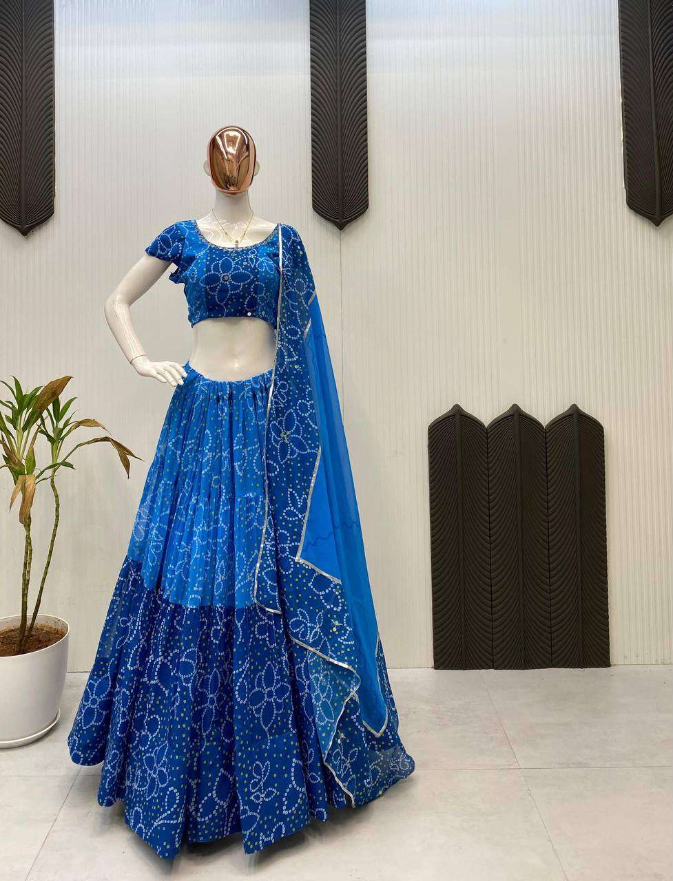 LG 647 PRINTED GEORGETTE FABRIC NAVARATRI SEASON WEAR LEHENGA CHOLI COLLECTION