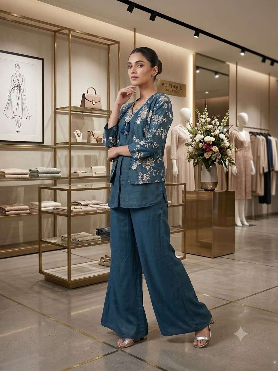 LM 22 HEAVY DESIGNER WORK FESTIVE WEAR CO-ORD SET
