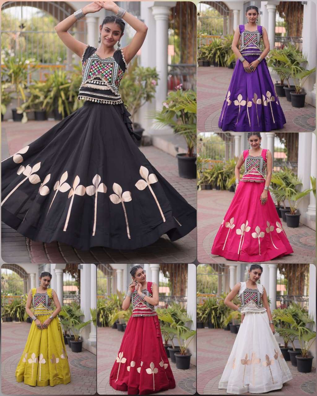 LW 7174 SILK SILK DESIGNER WORK NAVRATRI WEAR LADIES TOP WITH LEHENGA COLLECTIONS 