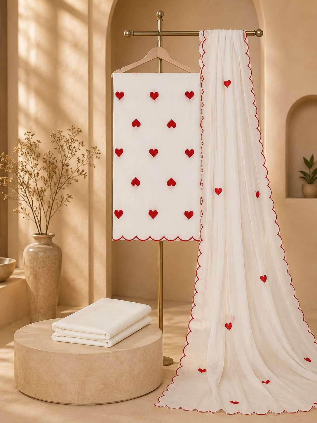 NEMINATH ENTERPRISE HEART WORK COLLECTION RAYON FANCY WORKS SUIT