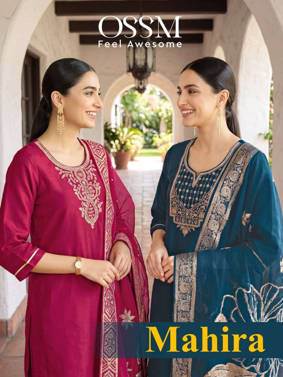 OSSM MAHIRA VISCOSE SILK EMBROIDERIES WORK LADIES 3PCS SET COLLECTION 
